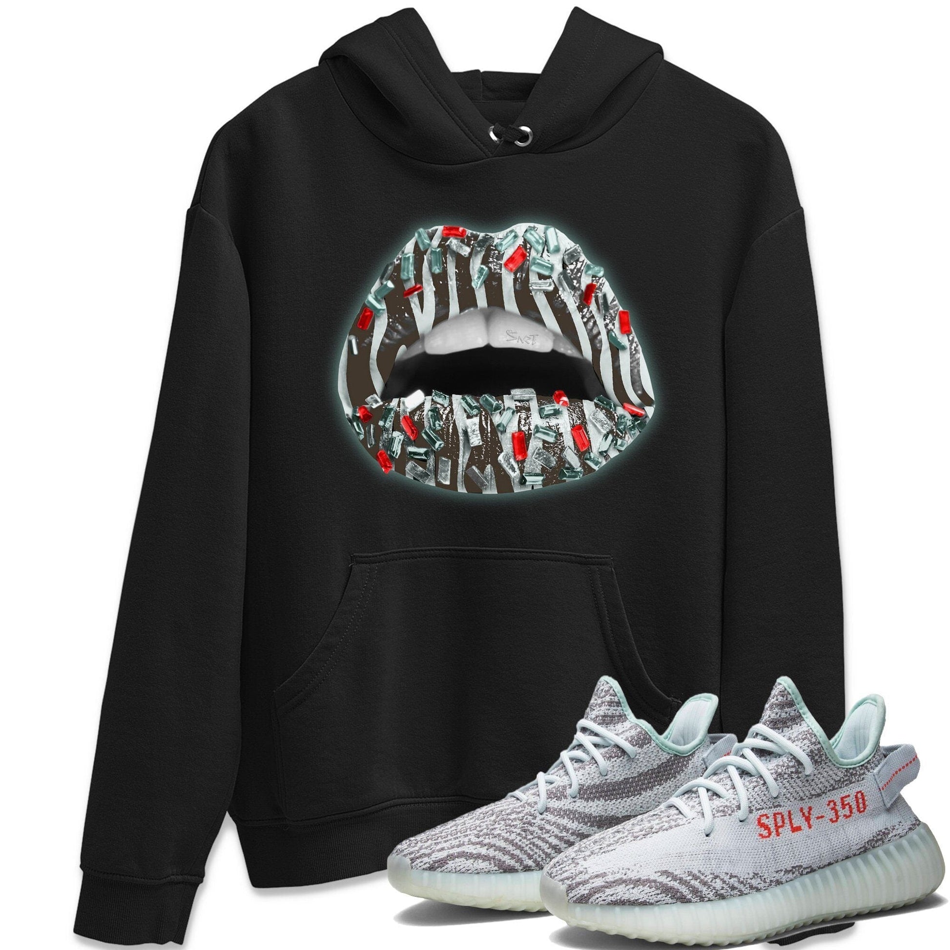 Yeezy 350 Blue Tint Sneaker Match Tees Lips Jewel Sneaker Tees Yeezy 350 Blue Tint Sneaker Release Tees Unisex Shirts