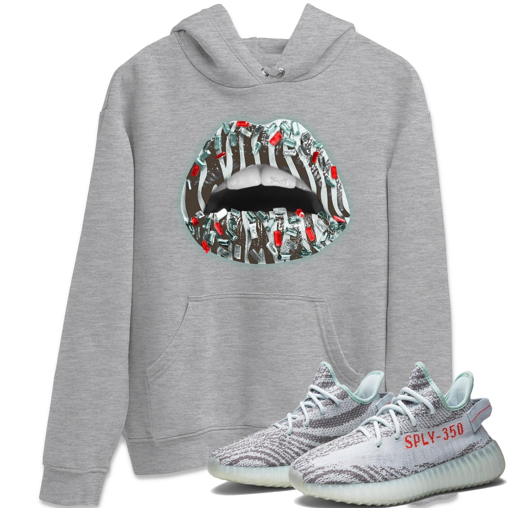 Yeezy 350 Blue Tint Sneaker Match Tees Lips Jewel Sneaker Tees Yeezy 350 Blue Tint Sneaker Release Tees Unisex Shirts