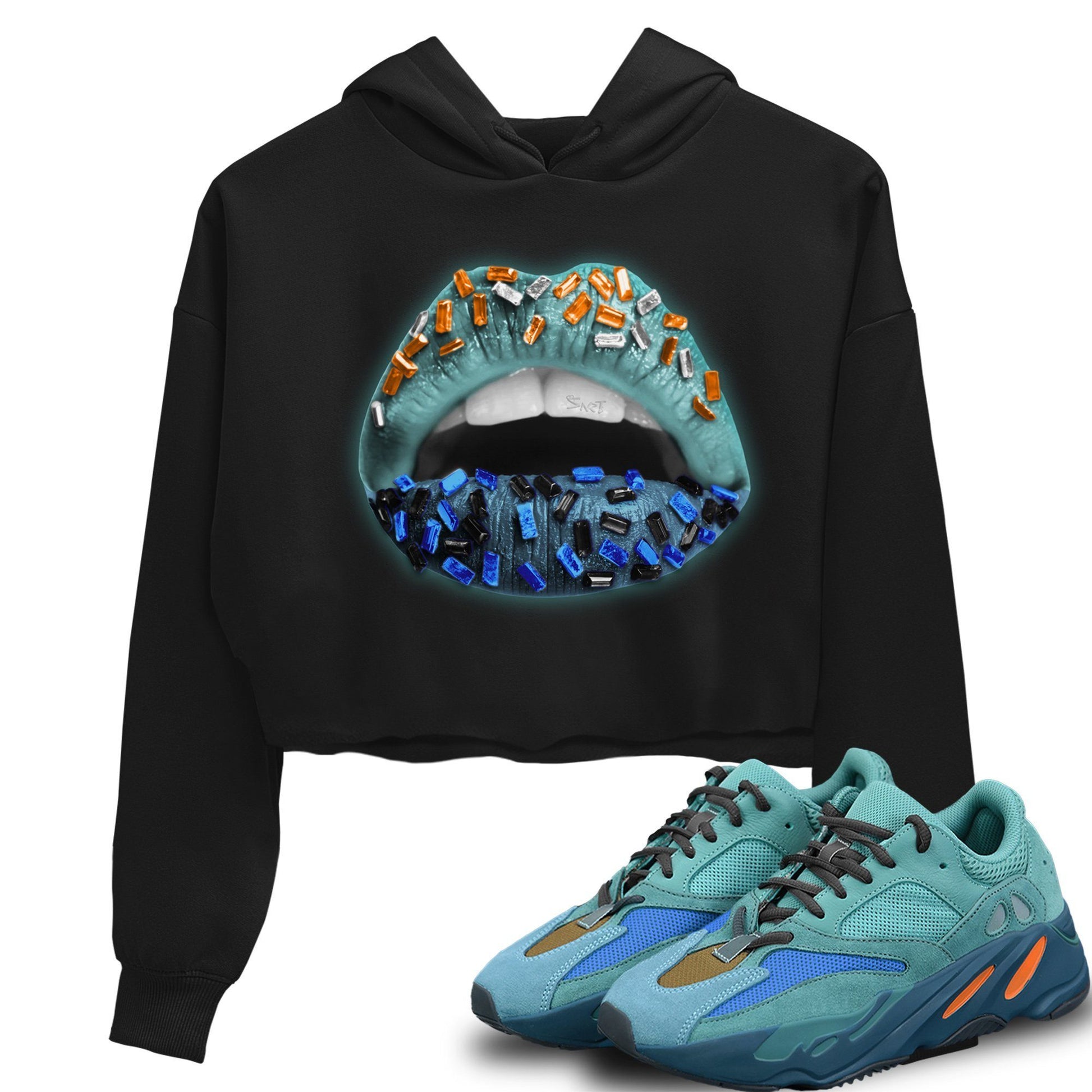 Yeezy 700 Faded Azure Sneaker Match Tees Lips Jewel Sneaker Tees Yeezy 700 Faded Azure Sneaker Release Tees Women's Shirts