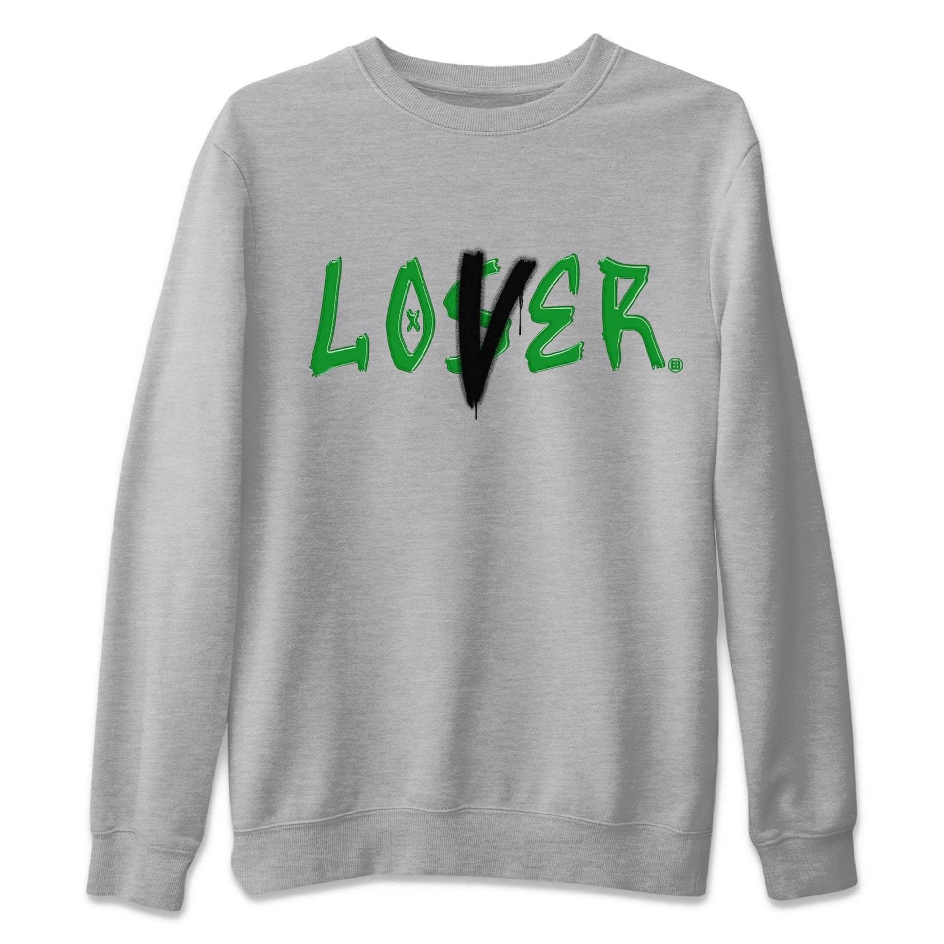 Air Jordan 1 Celtics Sneaker Match Tees Loser Lover Sneaker Tees Air Jordan 1 Lucky Green Celtics Tees Unisex Shirts Heather Grey 2