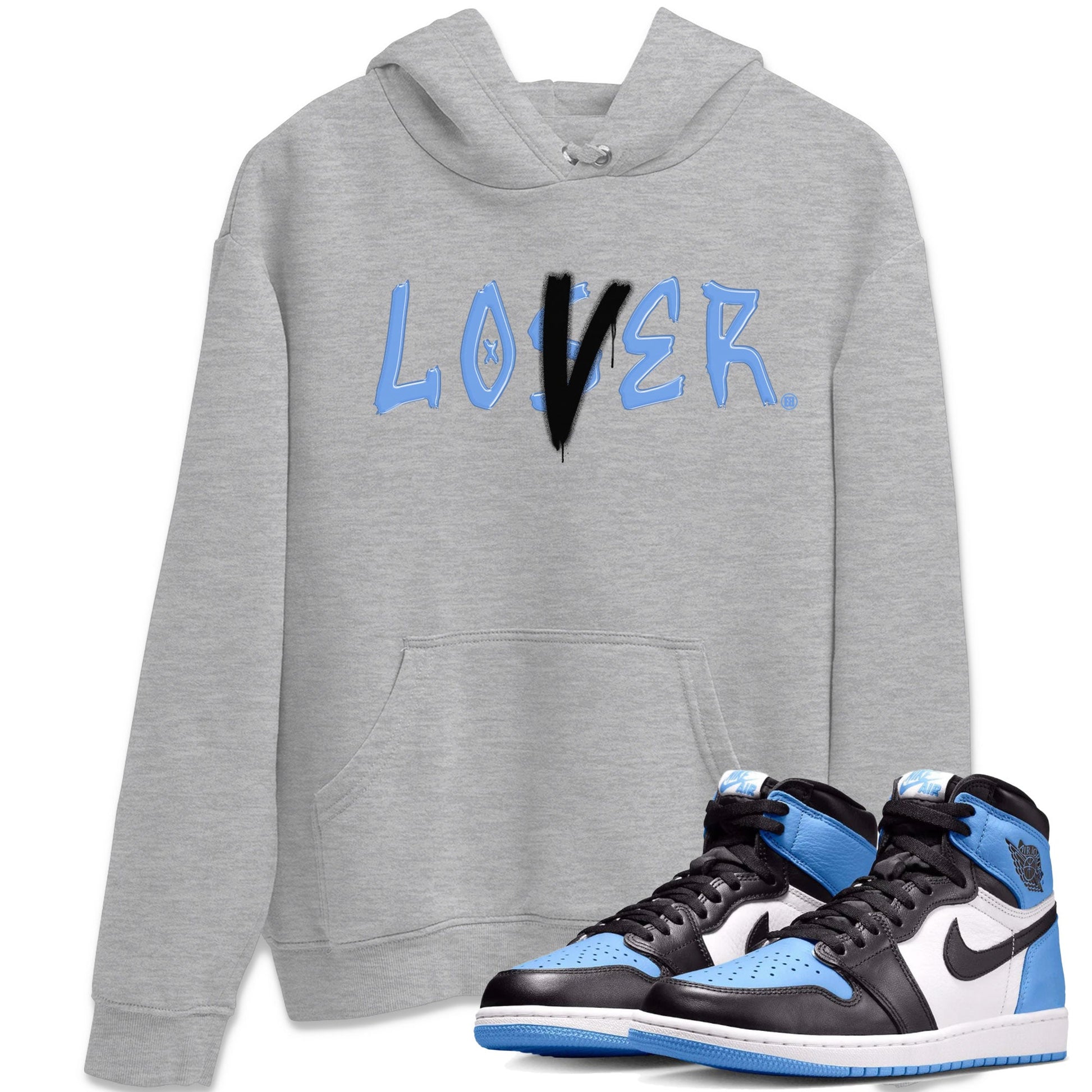 Air Jordan 1 UNC Toe shirt to match jordans Loser Lover sneaker tees Air Jordan 1 Retro High OG UNC Toe SNRT Sneaker Release Tees Unisex Heather Grey 1 T-Shirt
