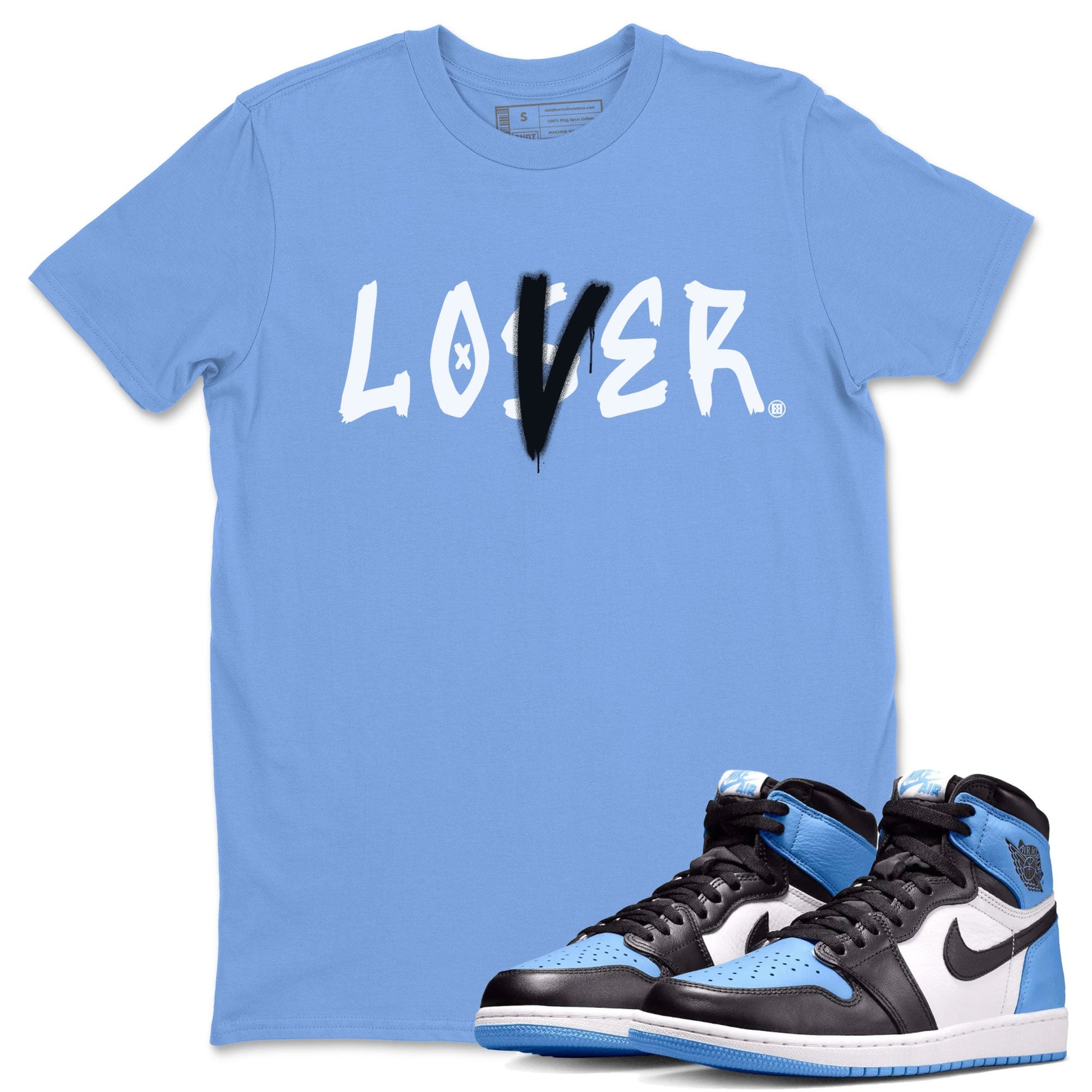 Air Jordan 1 UNC Toe shirt to match jordans Loser Lover sneaker tees Air Jordan 1 Retro High OG UNC Toe SNRT Sneaker Release Tees Unisex Carolina Blue 1 T-Shirt
