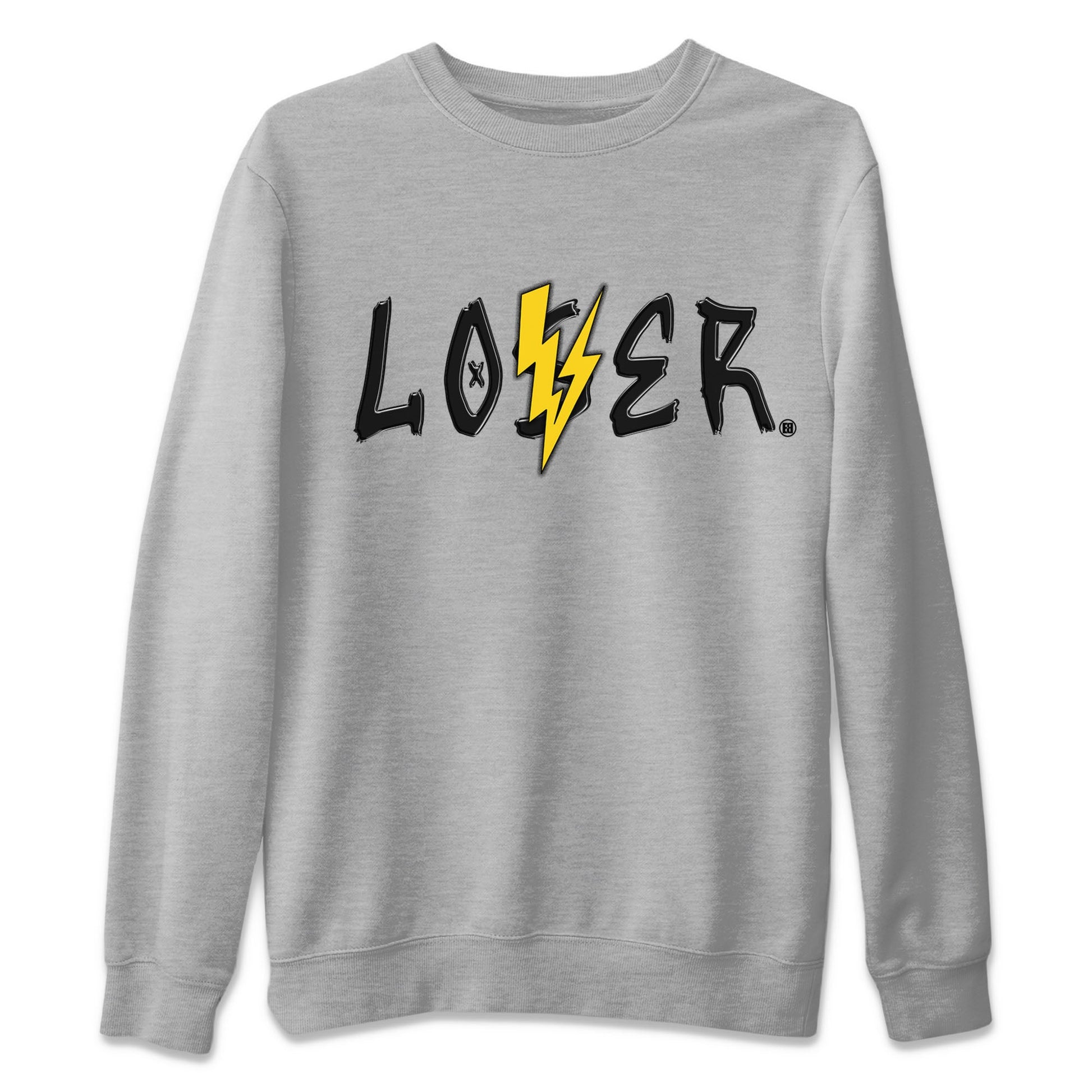 Air Jordan 4 Thunder Sneaker Match Tees Loser Lover Sneaker Tees Air Jordan 4 Retro Thunder Tee Unisex Shirts Heather Grey 2