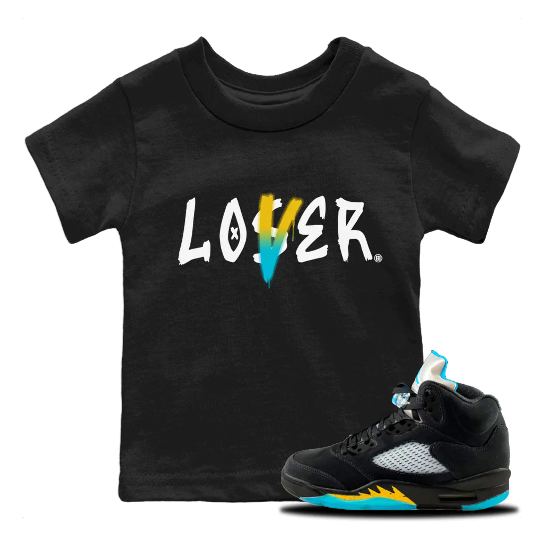Jordan 5 Aqua Sneaker Match Tees Loser Lover Sneaker Tees Jordan 5 Aqua Sneaker Release Tees Kids Shirts