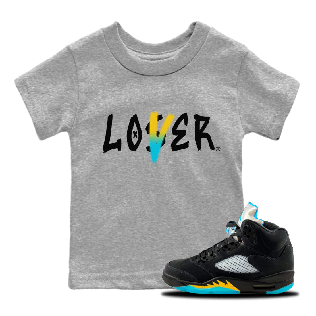 Jordan 5 Aqua Sneaker Match Tees Loser Lover Sneaker Tees Jordan 5 Aqua Sneaker Release Tees Kids Shirts