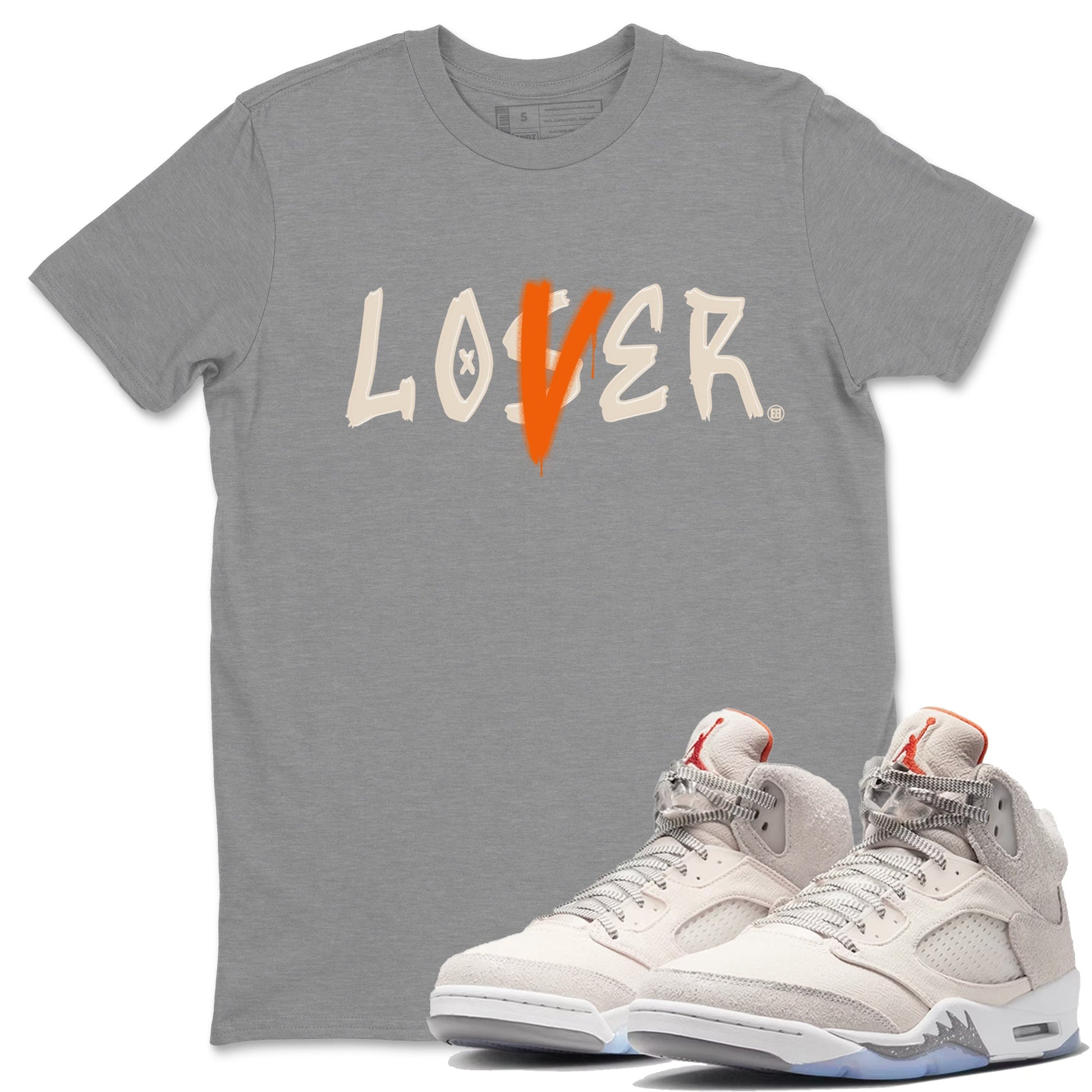 Jordan 5 Craft Tee Loser Lover Sneaker Tees Air Jordan 5 Craft Sneaker Release Tees Unisex Shirts Heather Grey 1