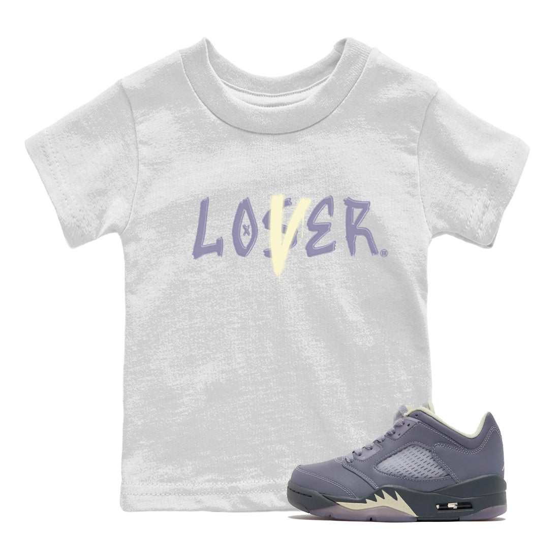 Air Jordan 5 Indigo Haze Sneaker Match Tees Loser Lover 5s Indigo Haze Tee Sneaker Release Tees Kids Shirts White 1