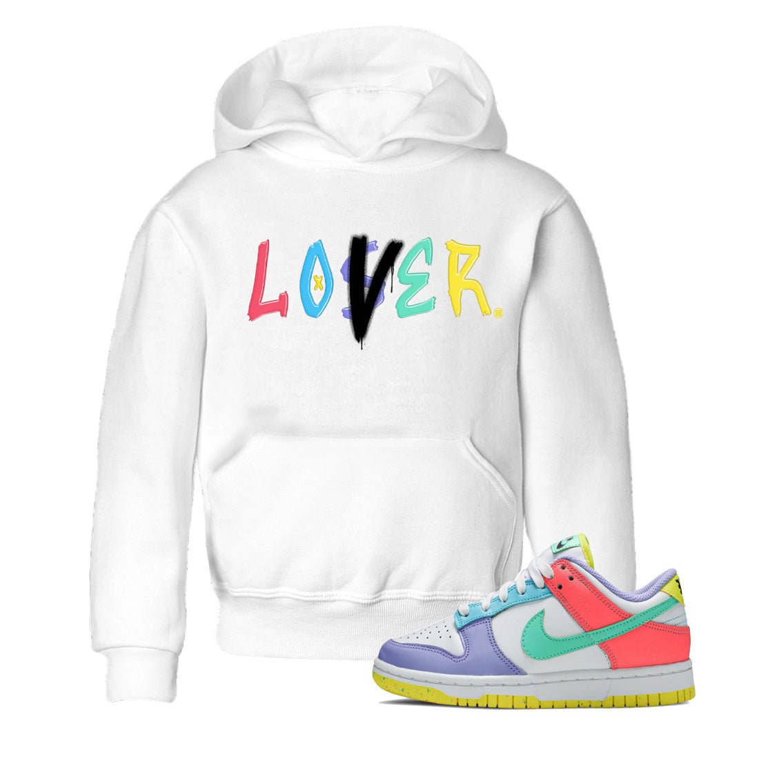 Dunk Easter Candy Sneaker Match Tees Loser Lover Sneaker Tees Holiday Easter T-Shirt Sneaker Release Tees Kids Shirts White 1