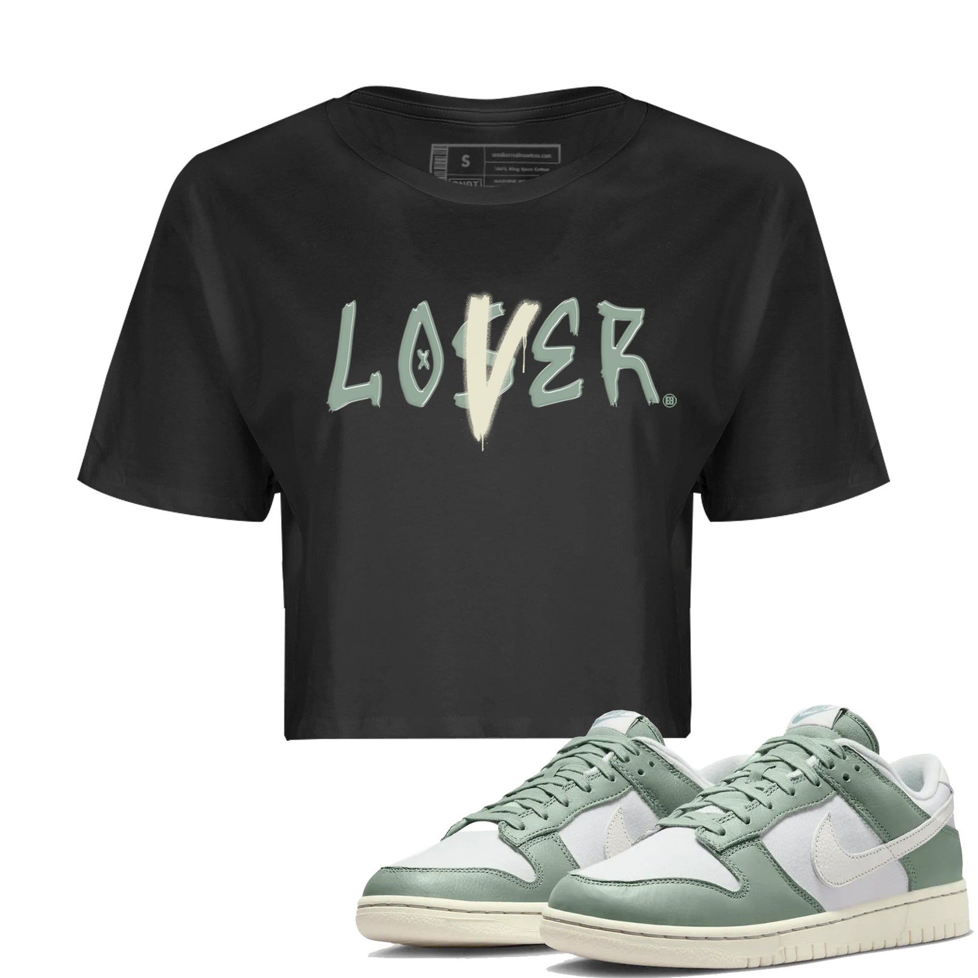 Dunk Low Mica Green Shirts Loser Lover Sneaker Tees Dunk Mica Green Sneaker Release Tees Women's Shirts Black 1