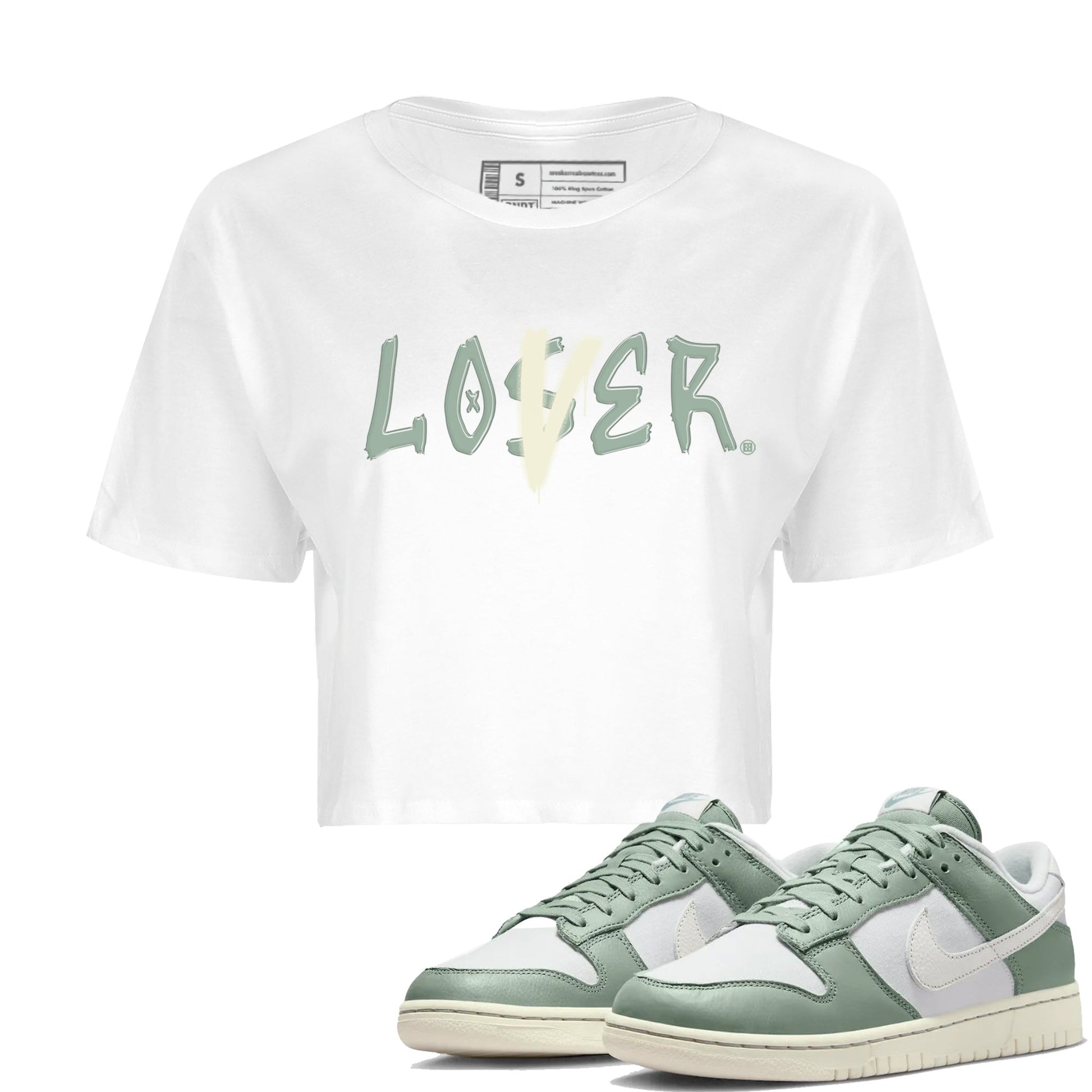 Dunk Low Mica Green Shirts Loser Lover Sneaker Tees Dunk Mica Green Sneaker Release Tees Women's Shirts White 1