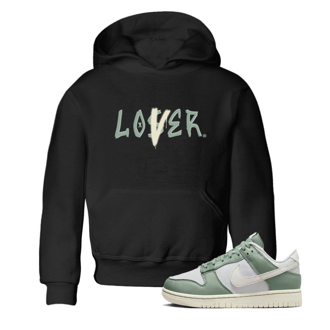 Dunk Low Mica Green Shirts Loser Lover Sneaker Tees Dunk Mica Green Sneaker Release Tees Kids Shirts Black 1