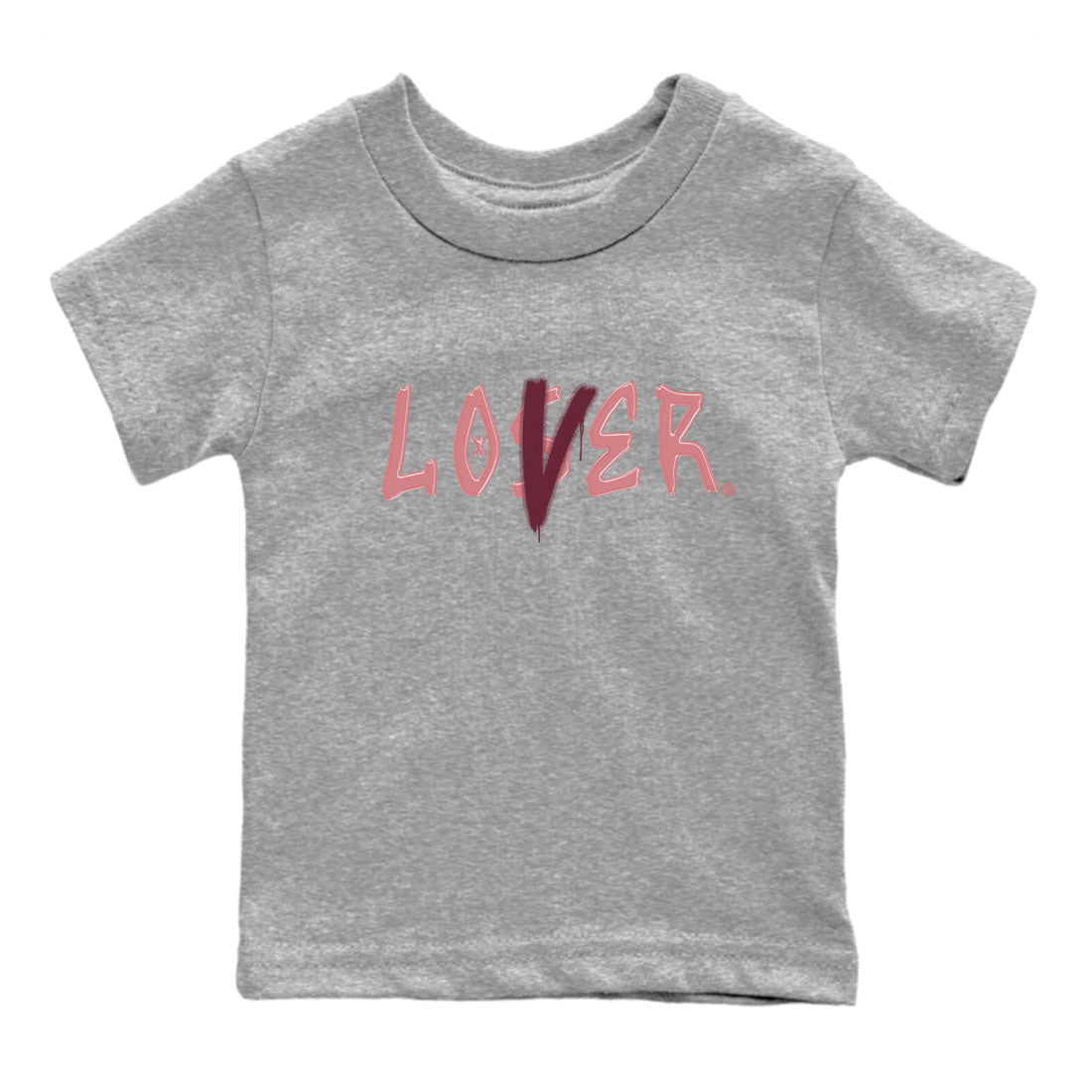 Dunks Valentine's Day shirt to match jordans Special Valentine Day Clothes jordans Loser Lover sneaker tees Dunk Valentine's Day SNRT sneaker release tees baby toddler Heather Grey 2 cotton Shirt