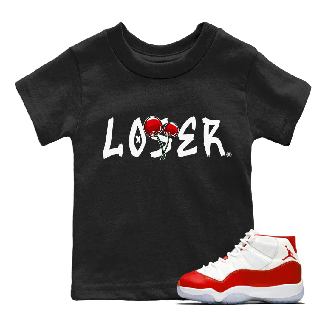 Jordan 11 Cherry Sneaker Match Tees Loser Lover Sneaker Tees Jordan 11 Cherry Sneaker Release Tees Kids Shirts
