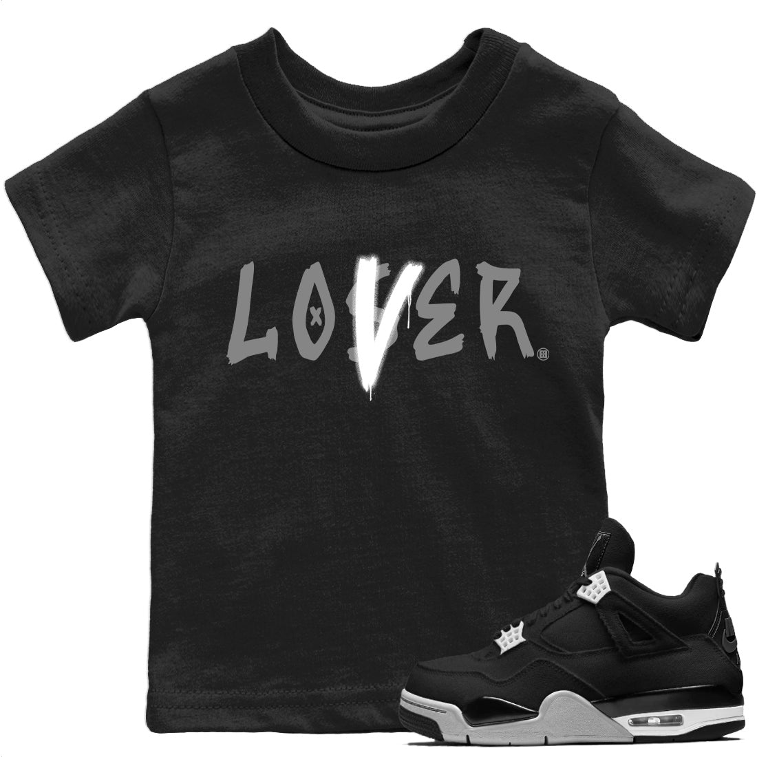 Jordan 4 Black Canvas Sneaker Match Tees Loser Lover Sneaker Tees Jordan 4 Black Canvas Sneaker Release Tees Kids Shirts