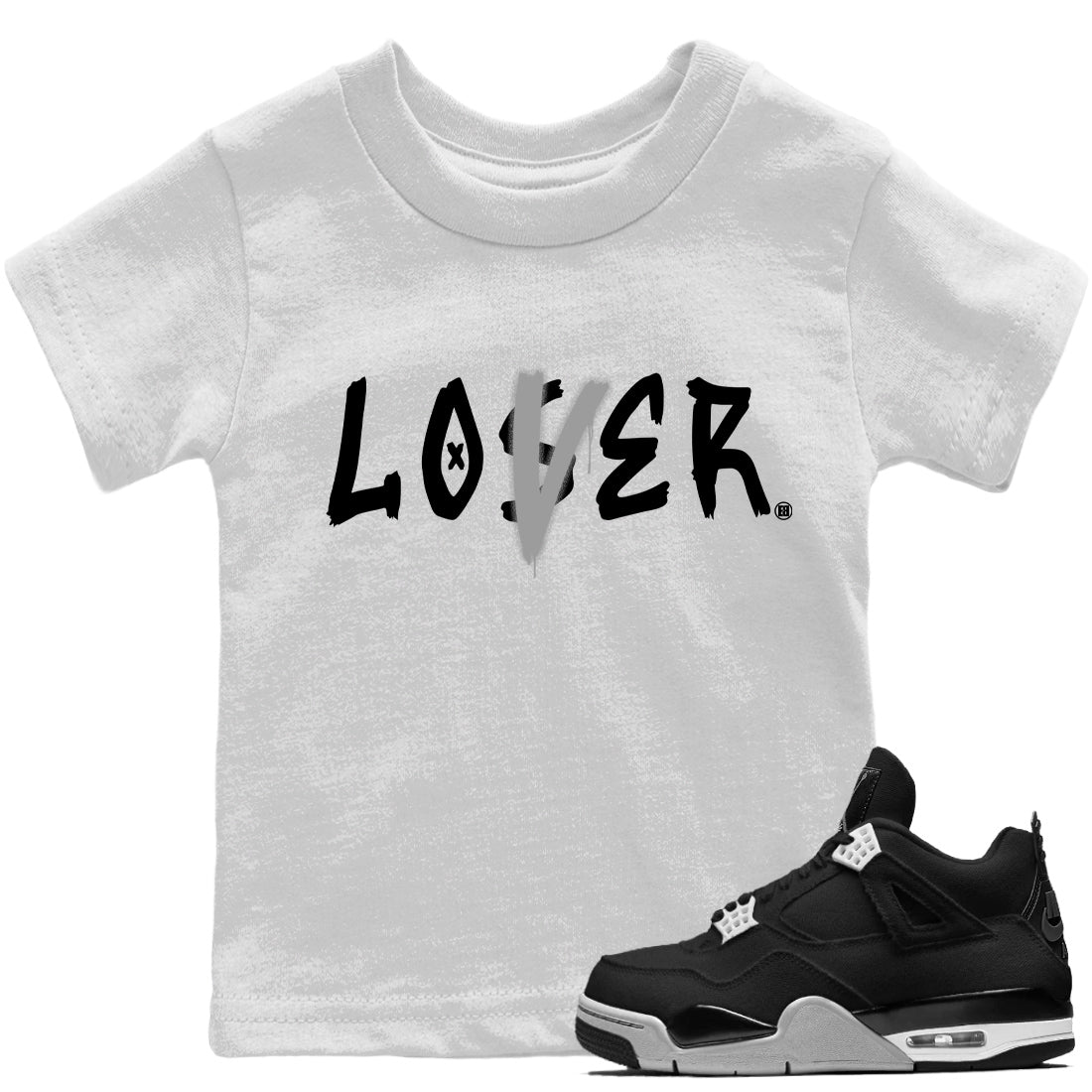 Jordan 4 Black Canvas Sneaker Match Tees Loser Lover Sneaker Tees Jordan 4 Black Canvas Sneaker Release Tees Kids Shirts