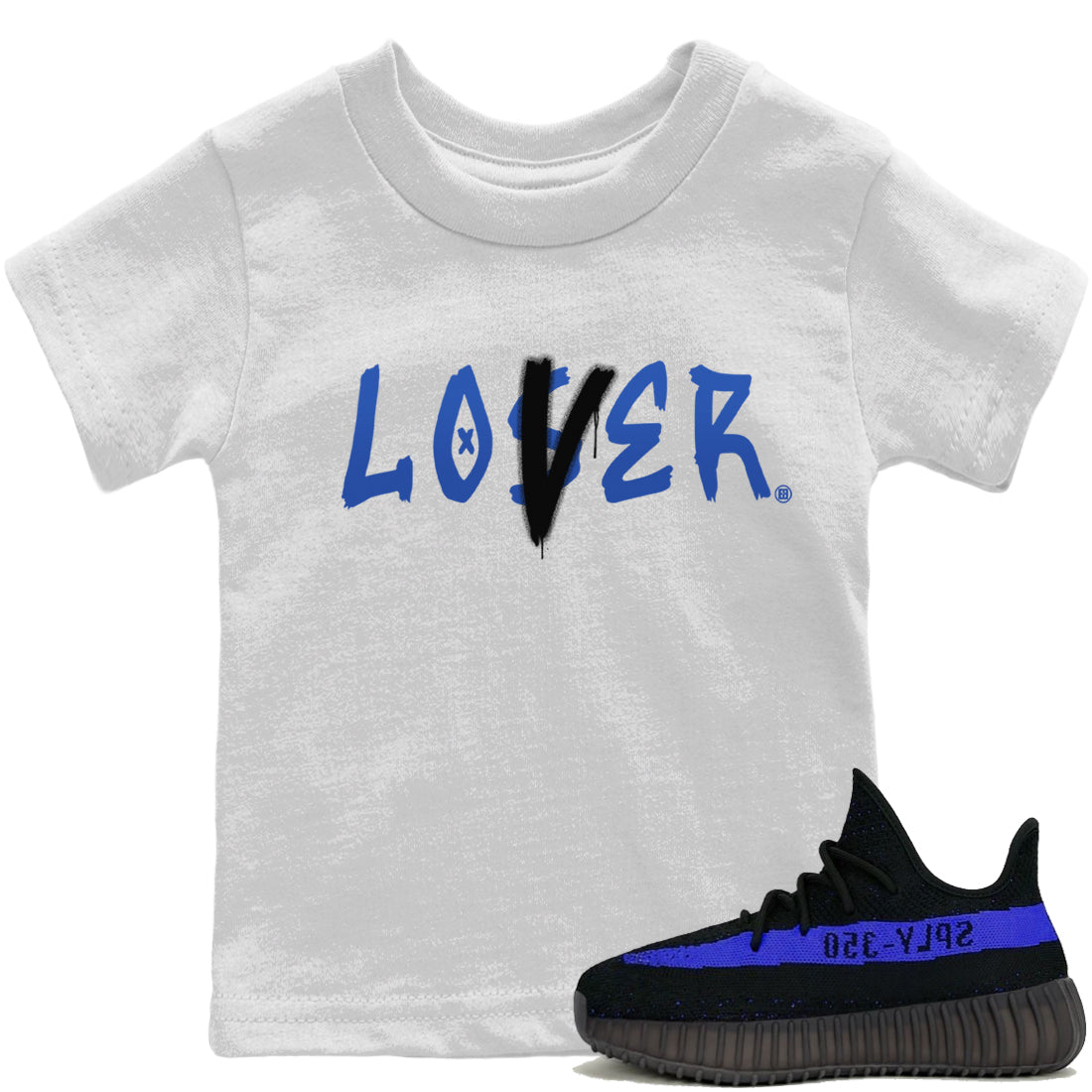 Yeezy 350 Dazzling Blue Sneaker Match Tees Loser Lover Sneaker Tees Yeezy 350 Dazzling Blue Sneaker Release Tees Kids Shirts