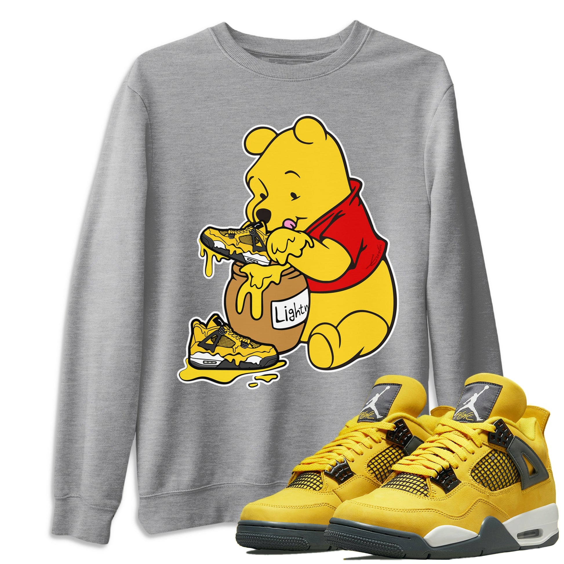 Jordan 4 Lightning Sneaker Match Tees Love Honey Sneaker Tees Jordan 4 Lightning Sneaker Release Tees Unisex Shirts