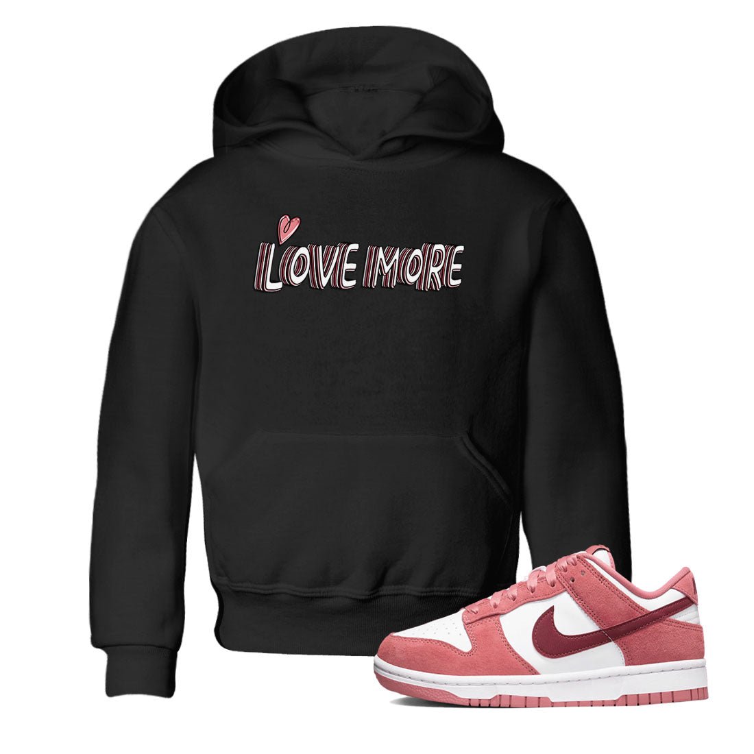 Dunk Valentine's Day shirt to match jordans Love More sneaker tees Dunks Valentine's Day SNRT sneaker release tees baby toddler Black 1 cotton Shirt