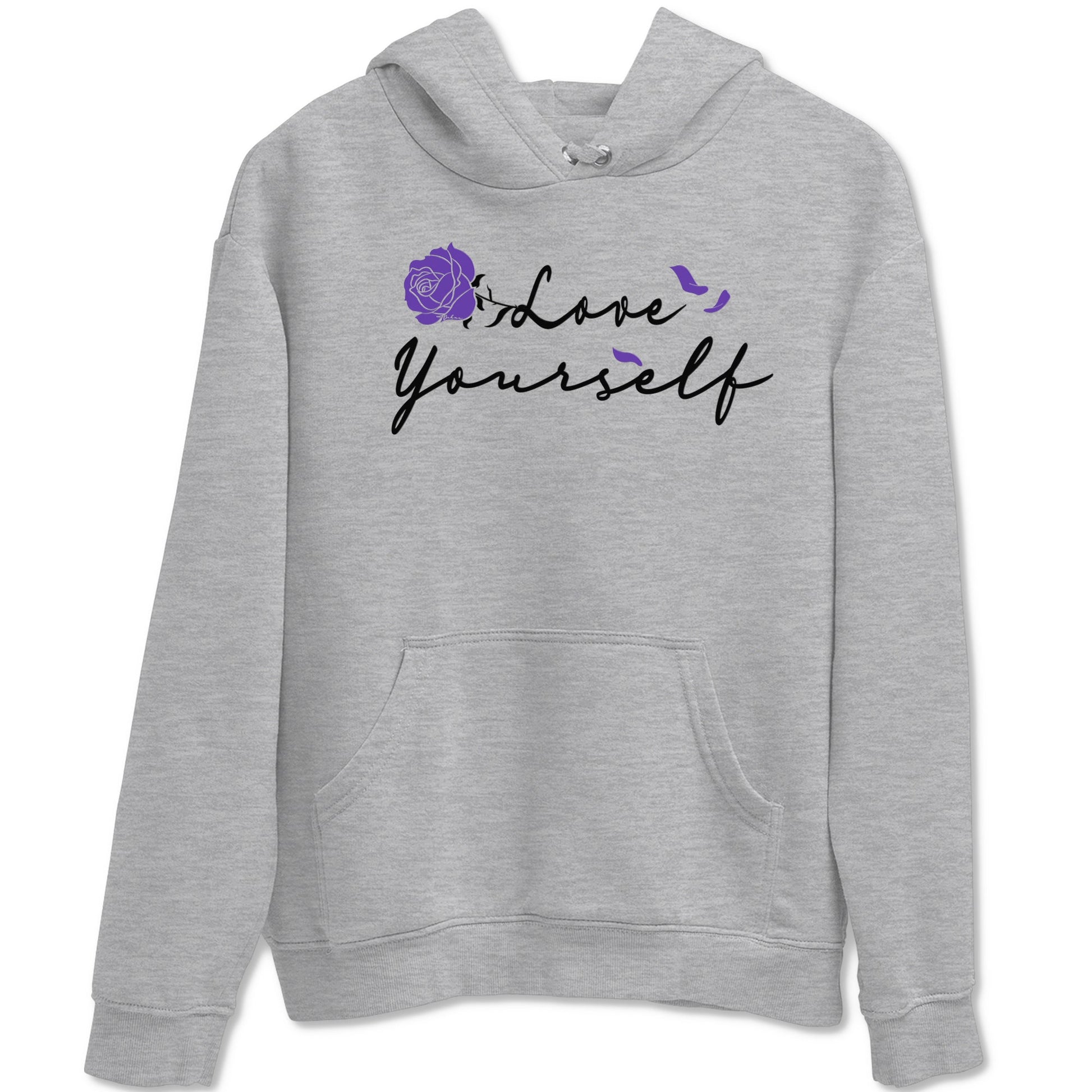 Love Yourself sneaker match tees to Court Purple Dunks street fashion brand for shirts to match Jordans SNRT Sneaker Tees Dunk Low Court Purple unisex t-shirt Heather Grey 2 unisex shirt