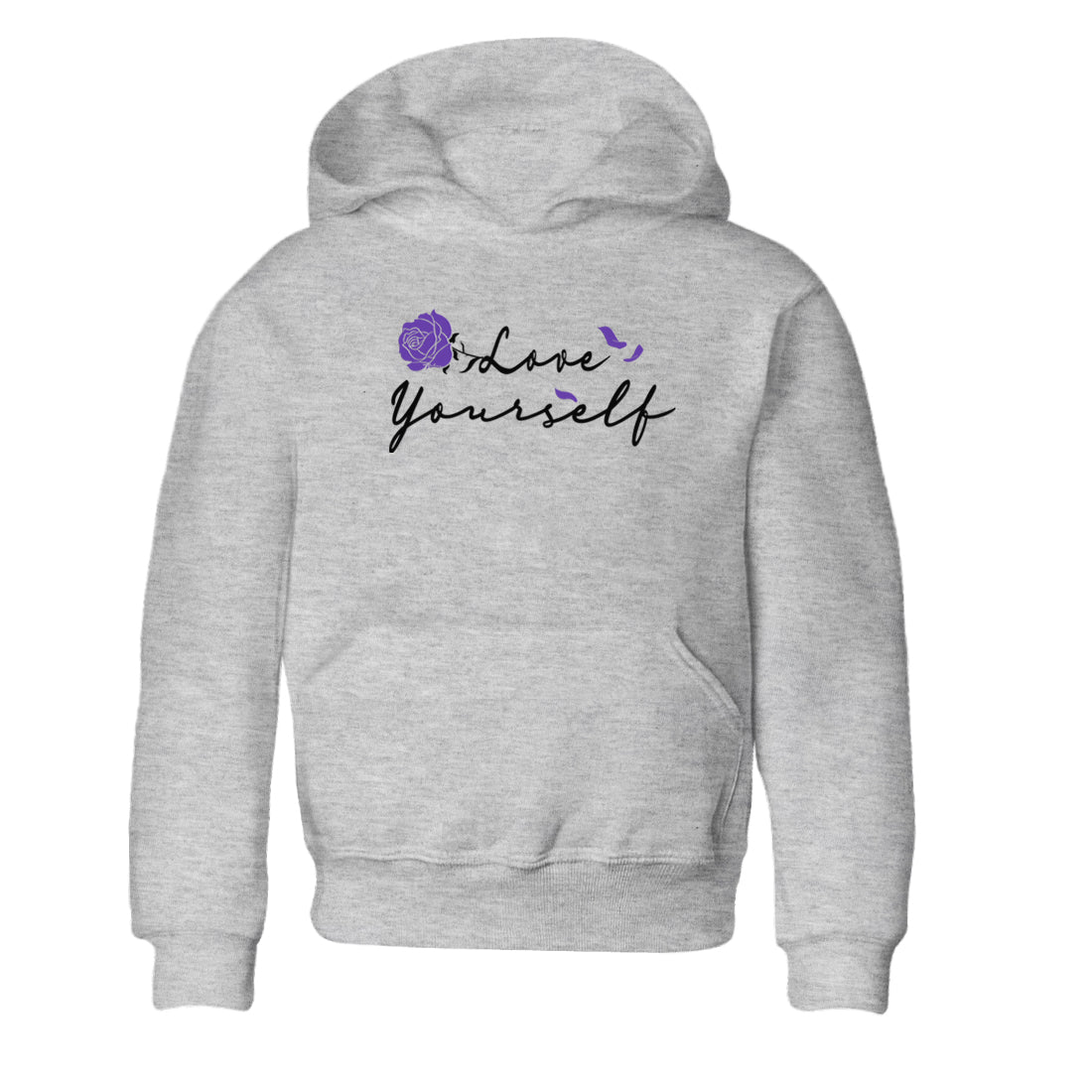 Love Yourself sneaker match tees to Court Purple Dunks street fashion brand for shirts to match Jordans SNRT Sneaker Tees Dunk Low Court Purple unisex t-shirt Heather Grey 2 youth shirt