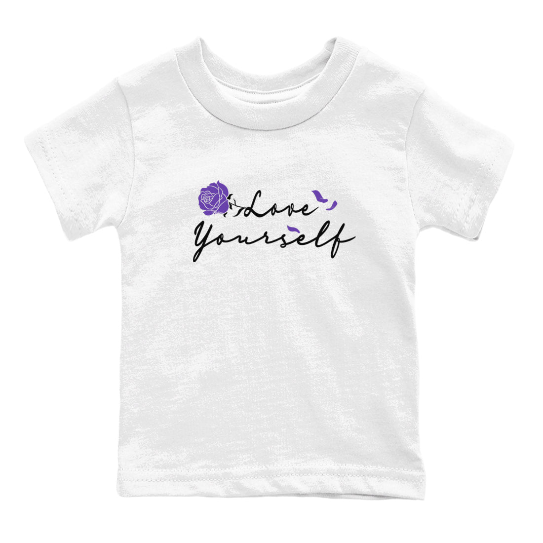 Love Yourself sneaker match tees to Court Purple Dunks street fashion brand for shirts to match Jordans SNRT Sneaker Tees Dunk Low Court Purple unisex t-shirt White 2 youth shirt