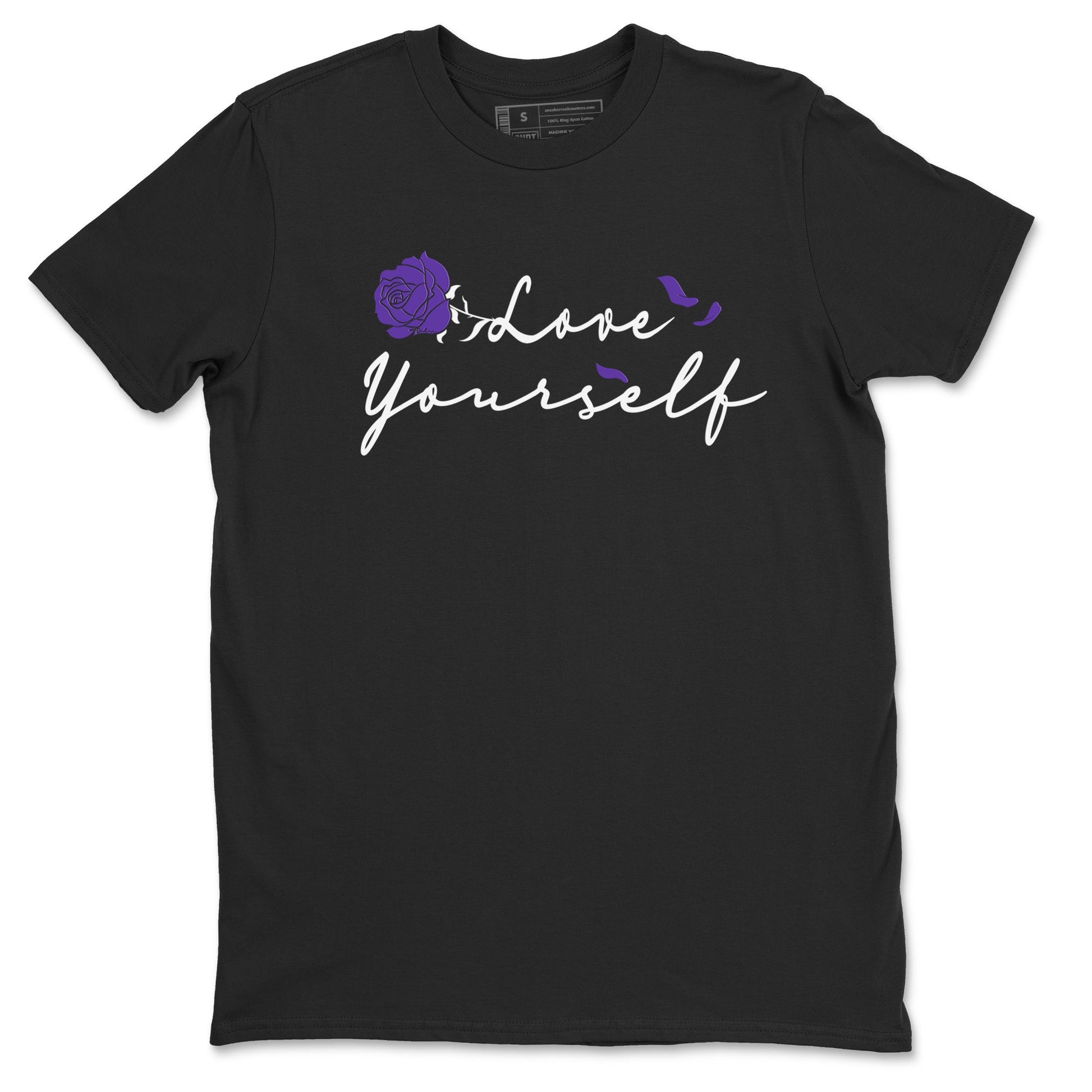Love Yourself sneaker match tees to Court Purple Dunks street fashion brand for shirts to match Jordans SNRT Sneaker Tees Dunk Low Court Purple unisex t-shirt Black 2 unisex shirt