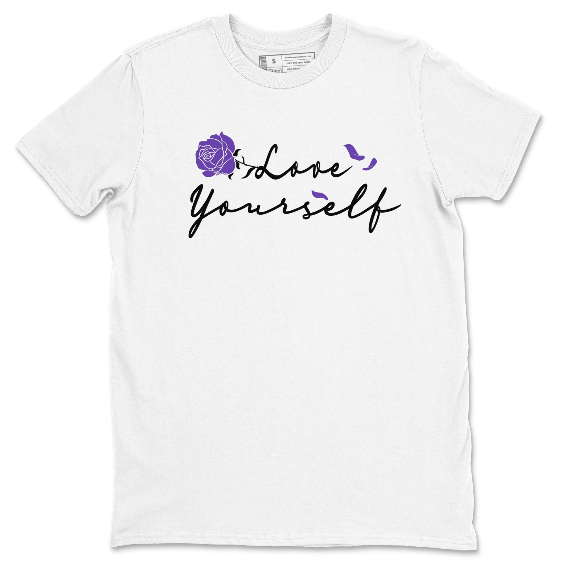 Love Yourself sneaker match tees to Court Purple Dunks street fashion brand for shirts to match Jordans SNRT Sneaker Tees Dunk Low Court Purple unisex t-shirt White 2 unisex shirt