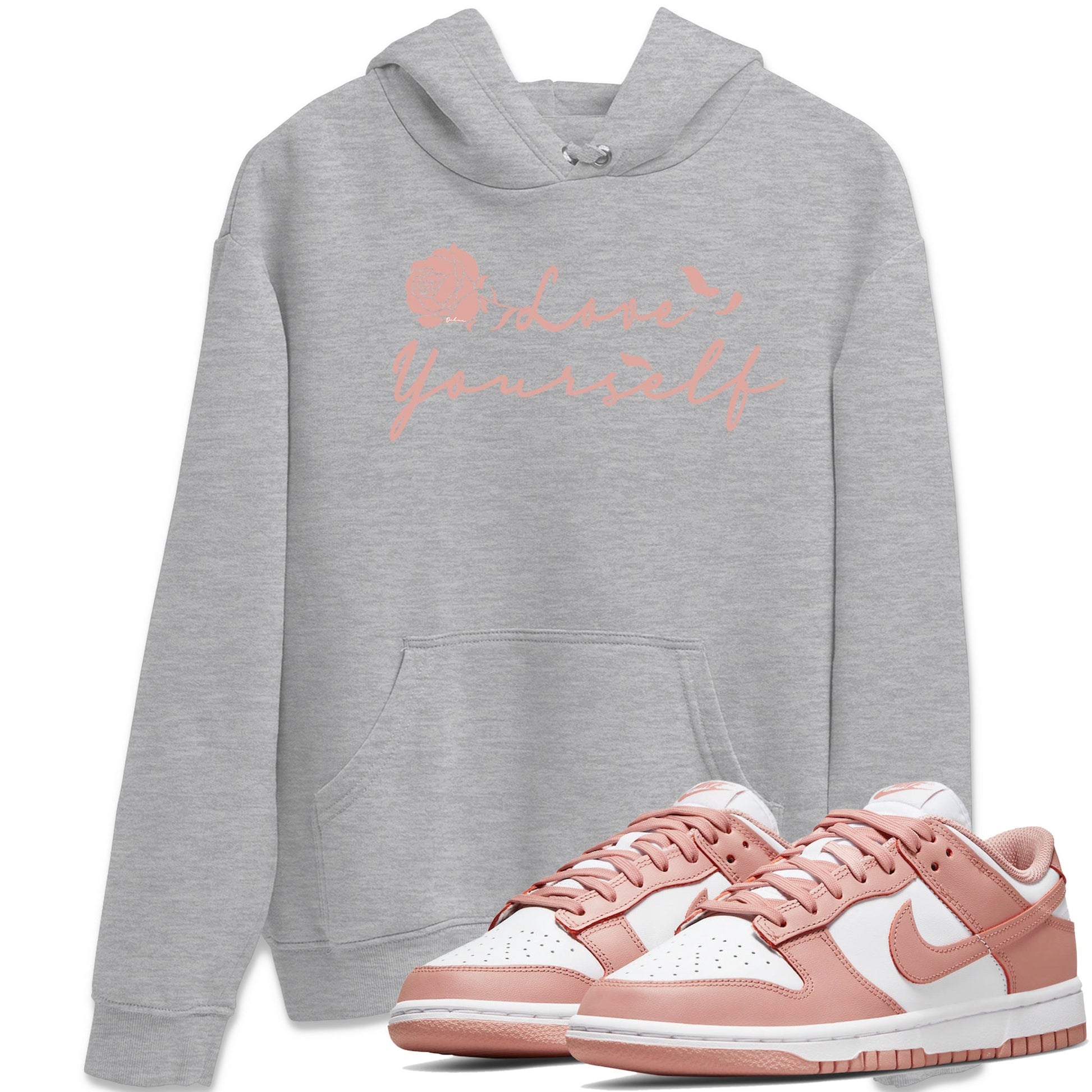 Dunk Low WMNS Rose Whisper shirt to match jordans Love Yourself sneaker tees Dunk Low WMNS Rose Whisper SNRT Sneaker Release Tees Unisex Heather Grey 1 T-Shirt