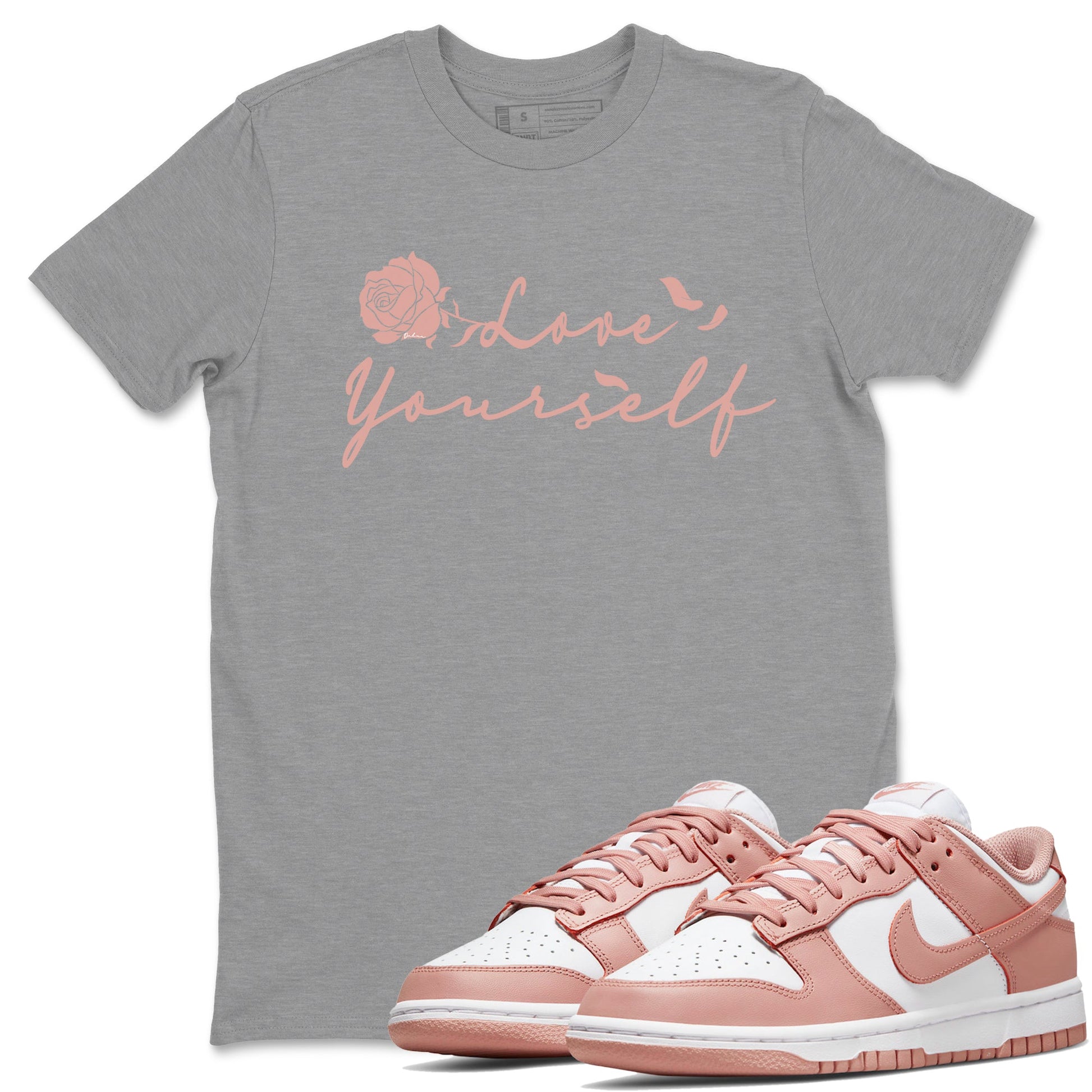 Dunk Low WMNS Rose Whisper shirt to match jordans Love Yourself sneaker tees Dunk Low WMNS Rose Whisper SNRT Sneaker Release Tees Unisex Heather Grey 1 T-Shirt