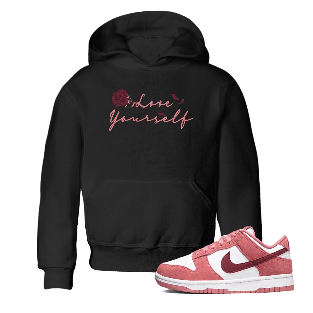 Dunk Valentine's Day shirt to match jordans Love Yourself sneaker tees Special Valentine Shirt Dunk Valentine's Day SNRT sneaker release tees baby toddler Black 1 cotton Shirt