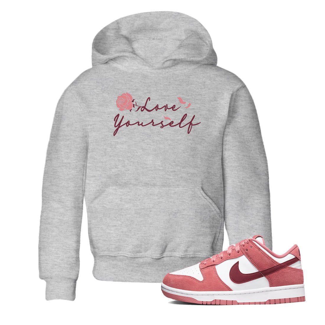 Dunk Valentine's Day shirt to match jordans Love Yourself sneaker tees Special Valentine Shirt Dunk Valentine's Day SNRT sneaker release tees baby toddler Heather Grey 1 cotton Shirt