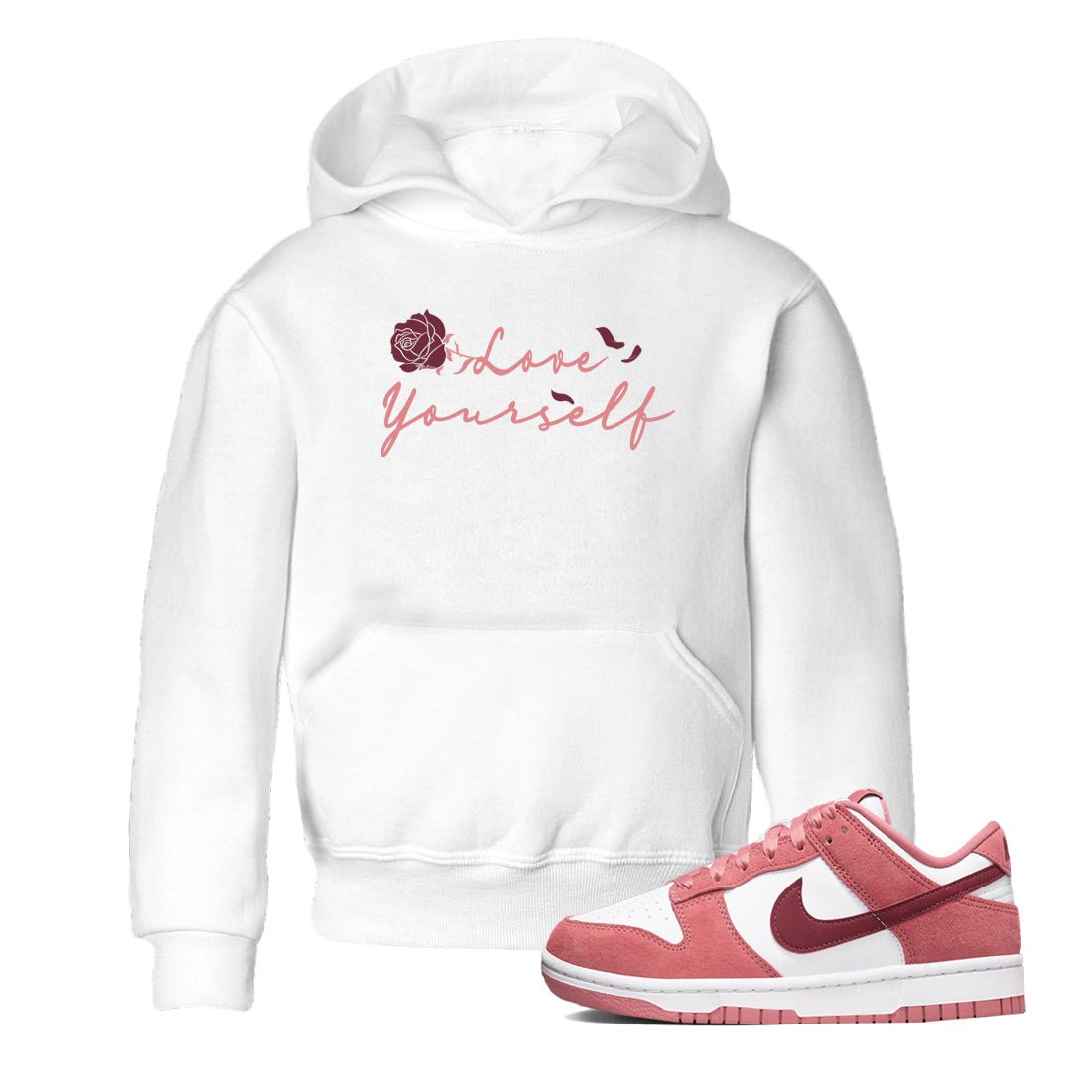 Dunk Valentine's Day shirt to match jordans Love Yourself sneaker tees Special Valentine Shirt Dunk Valentine's Day SNRT sneaker release tees baby toddler White 1 cotton Shirt