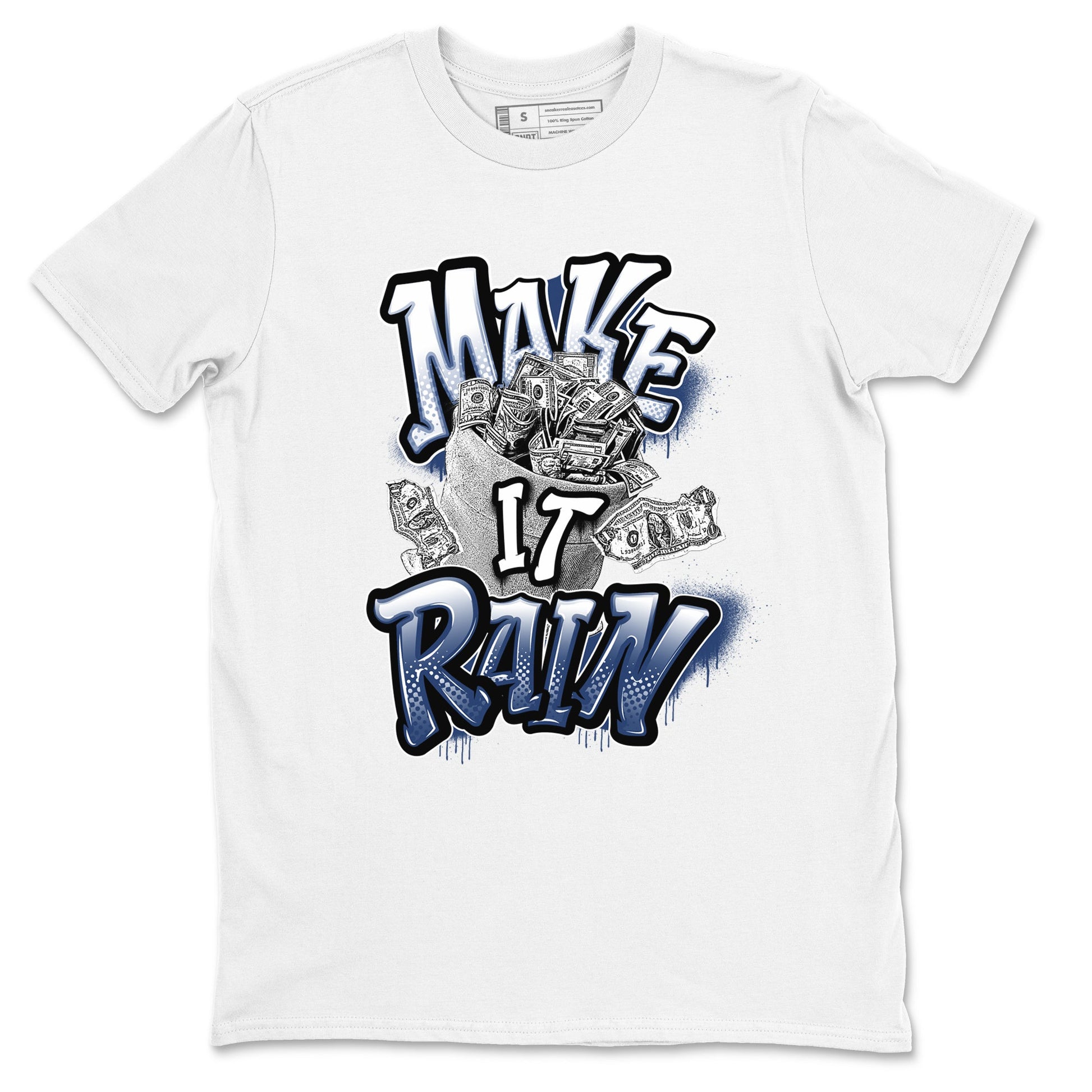 3s Midnight Navy shirt to match jordans Make It Rain sneaker tees Air Jordan 3 Midnight Navy SNRT Sneaker Release Tees unisex cotton White 2 crew neck shirt