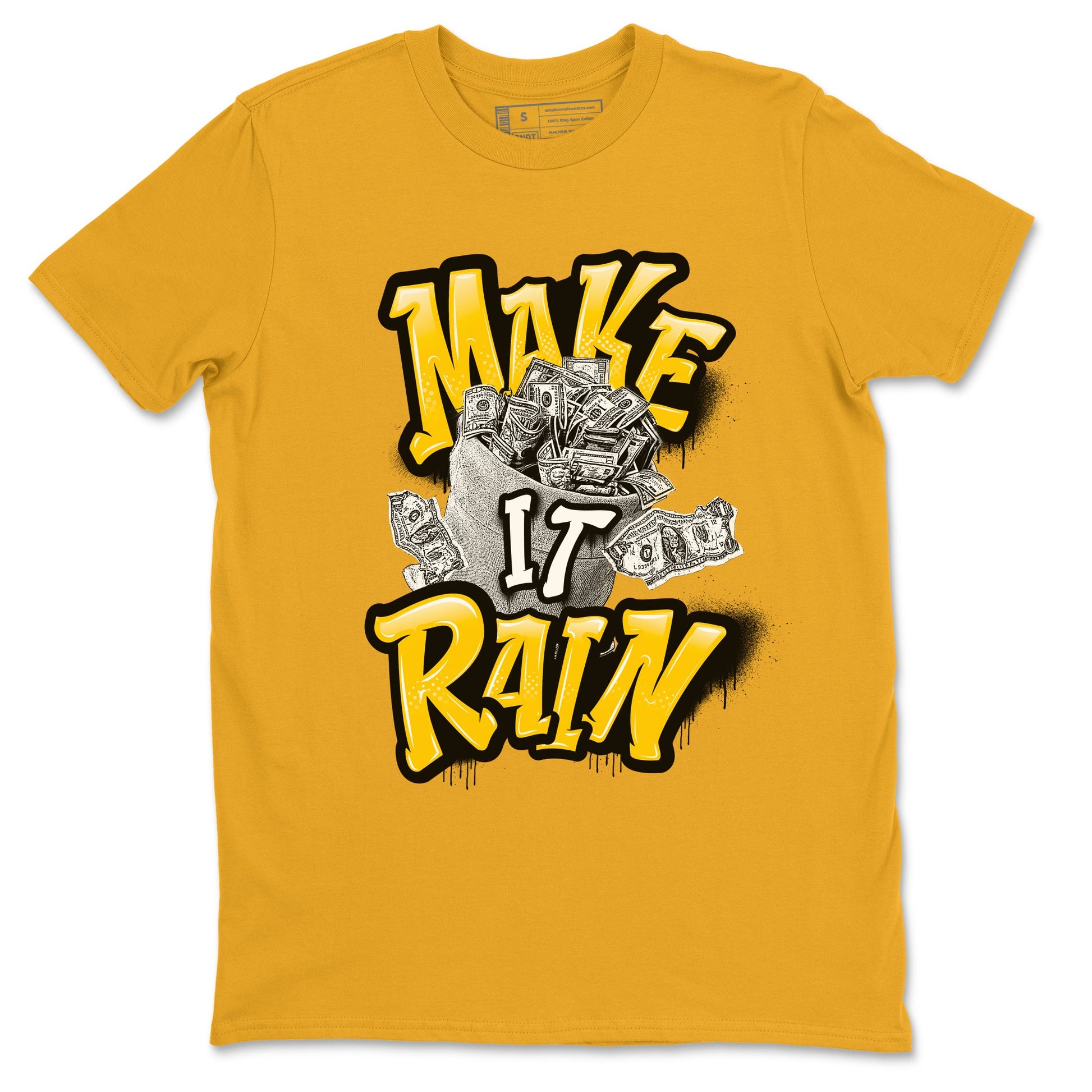 Air Jordan 6 Yellow Ochre shirt to match jordans Make It Rain Money sneaker tees AJ6 Yellow Ochre SNRT Sneaker Release Tees unisex cotton Gold 2 crew neck shirt