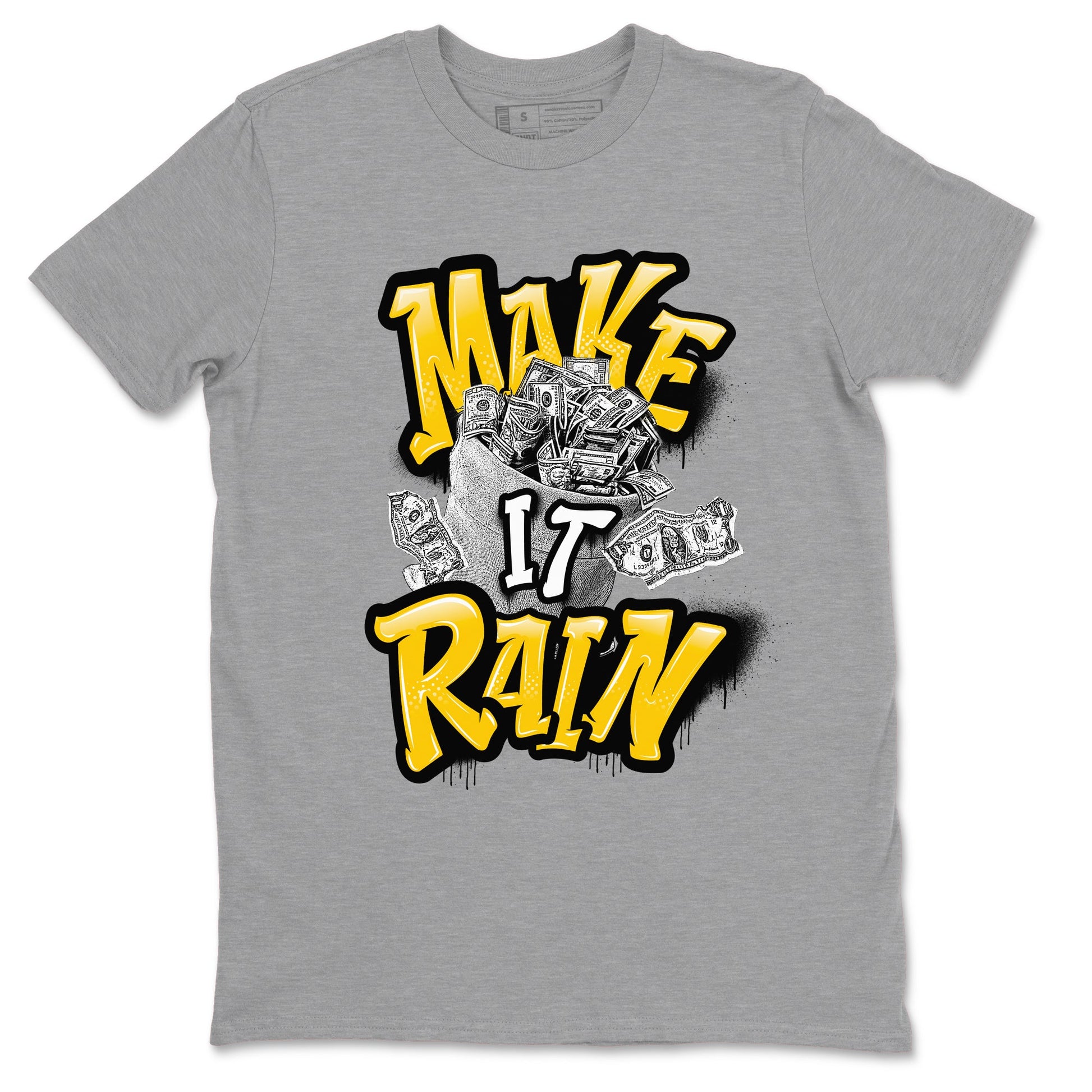 Air Jordan 6 Yellow Ochre shirt to match jordans Make It Rain Money sneaker tees AJ6 Yellow Ochre SNRT Sneaker Release Tees unisex cotton Heather Grey 2 crew neck shirt