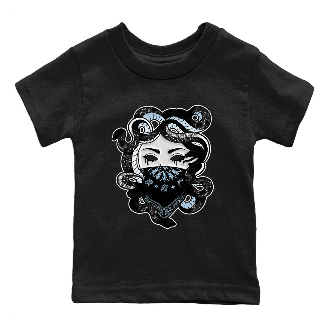AJ7 Chambray shirt to match jordans Medusa sneaker tees Air Jordan 7 Chambray SNRT Sneaker Release Tees Baby Toddler Black 2 T-Shirt