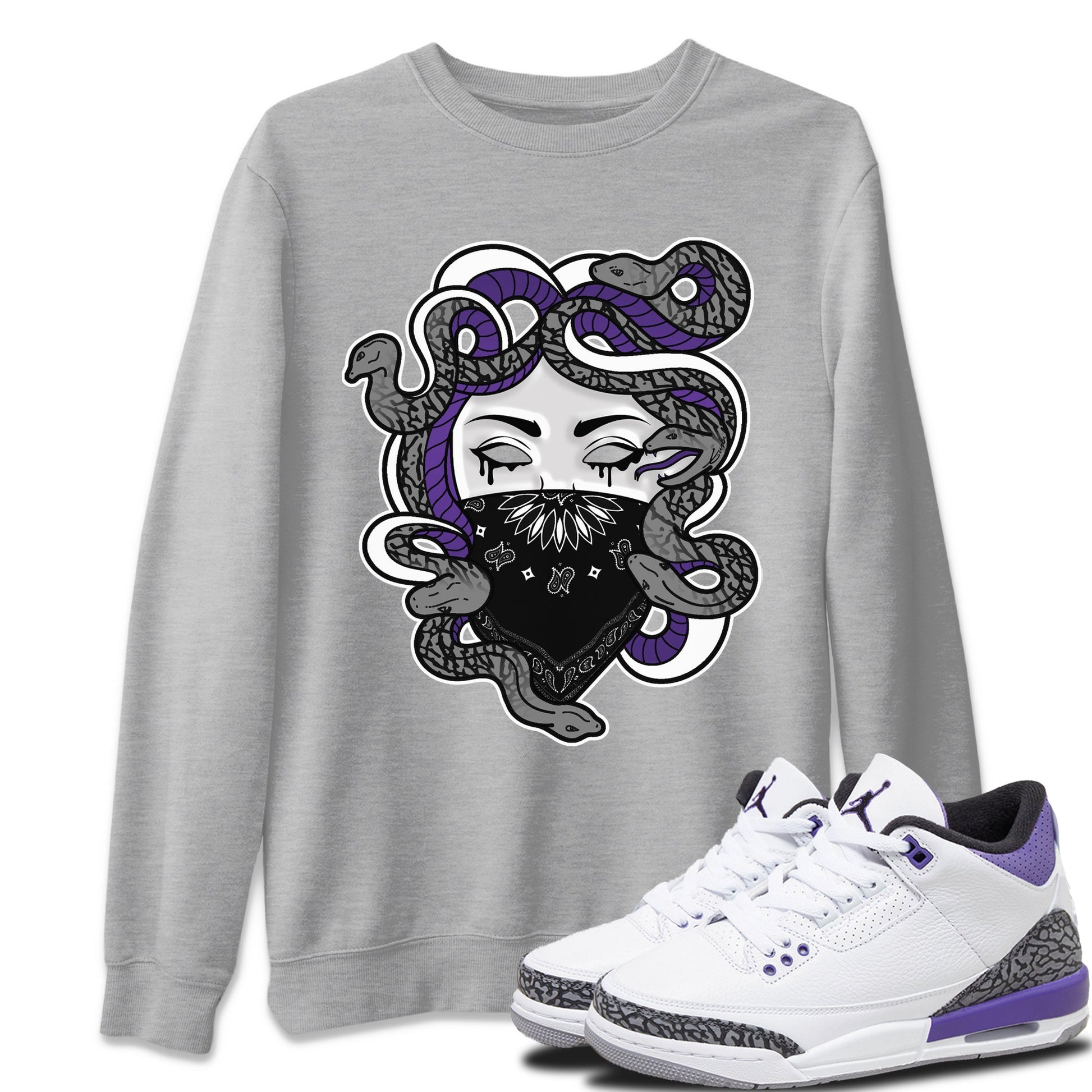 Jordan 3 Dark Iris Sneaker Match Tees Medusa Sneaker Tees Jordan 3 Dark Iris Sneaker Release Tees Unisex Shirts
