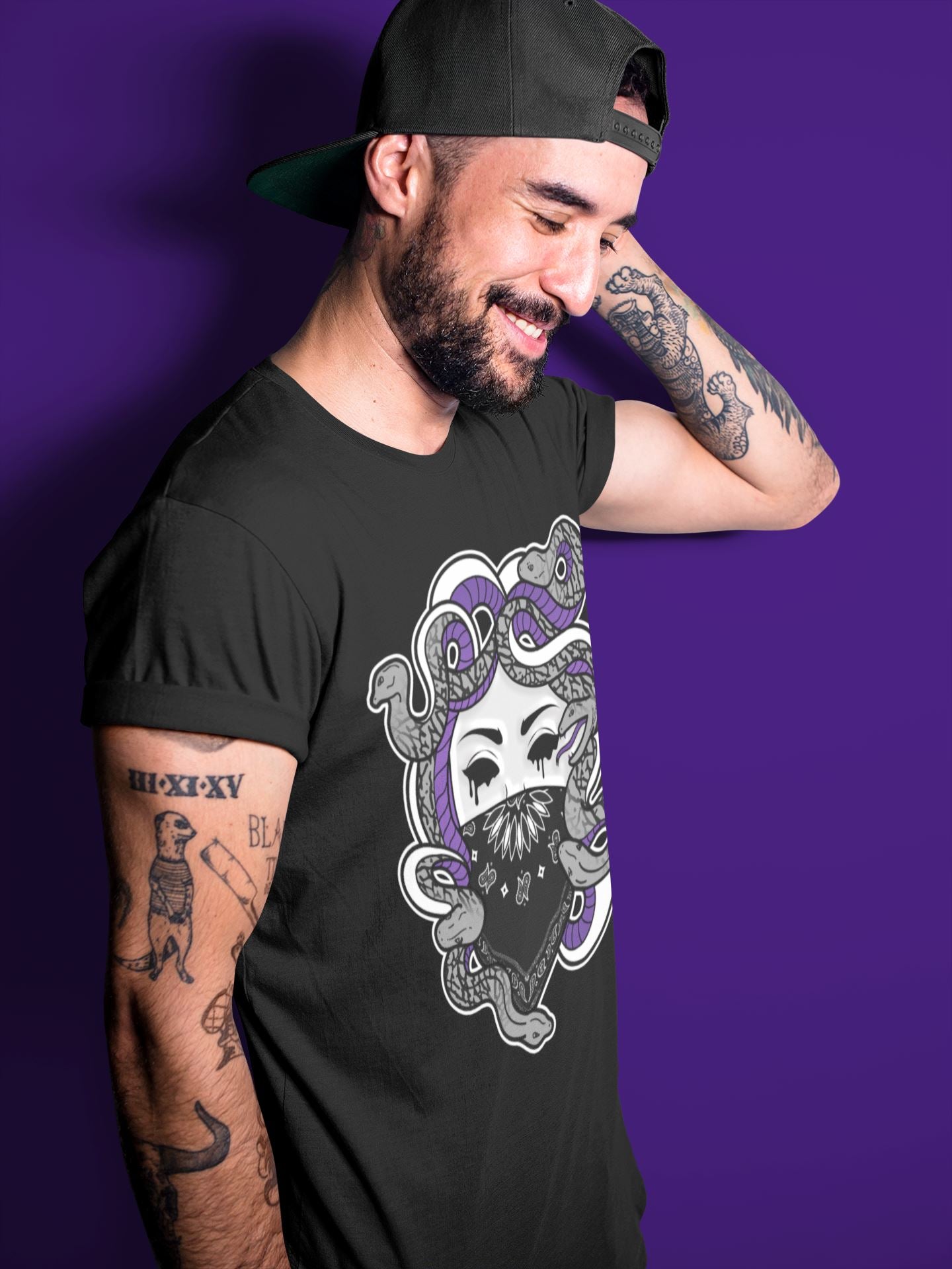 Jordan 3 Dark Iris Sneaker Match Tees Medusa Sneaker Tees Jordan 3 Dark Iris Sneaker Release Tees Unisex Shirts
