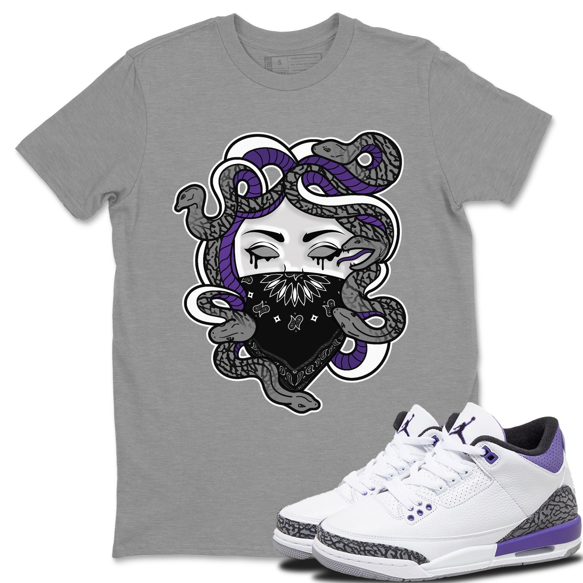 Jordan 3 Dark Iris Sneaker Match Tees Medusa Sneaker Tees Jordan 3 Dark Iris Sneaker Release Tees Unisex Shirts