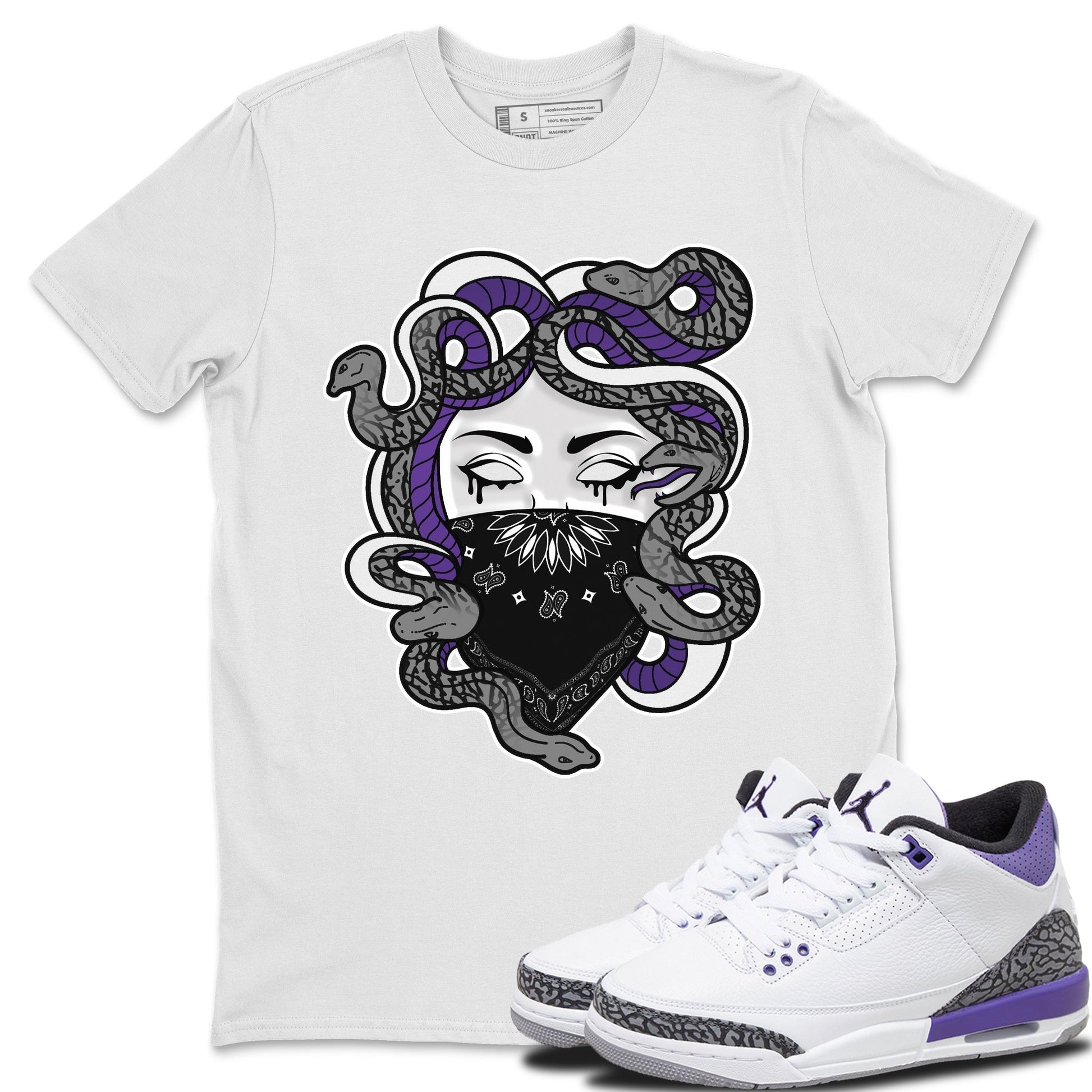 Jordan 3 Dark Iris Sneaker Match Tees Medusa Sneaker Tees Jordan 3 Dark Iris Sneaker Release Tees Unisex Shirts