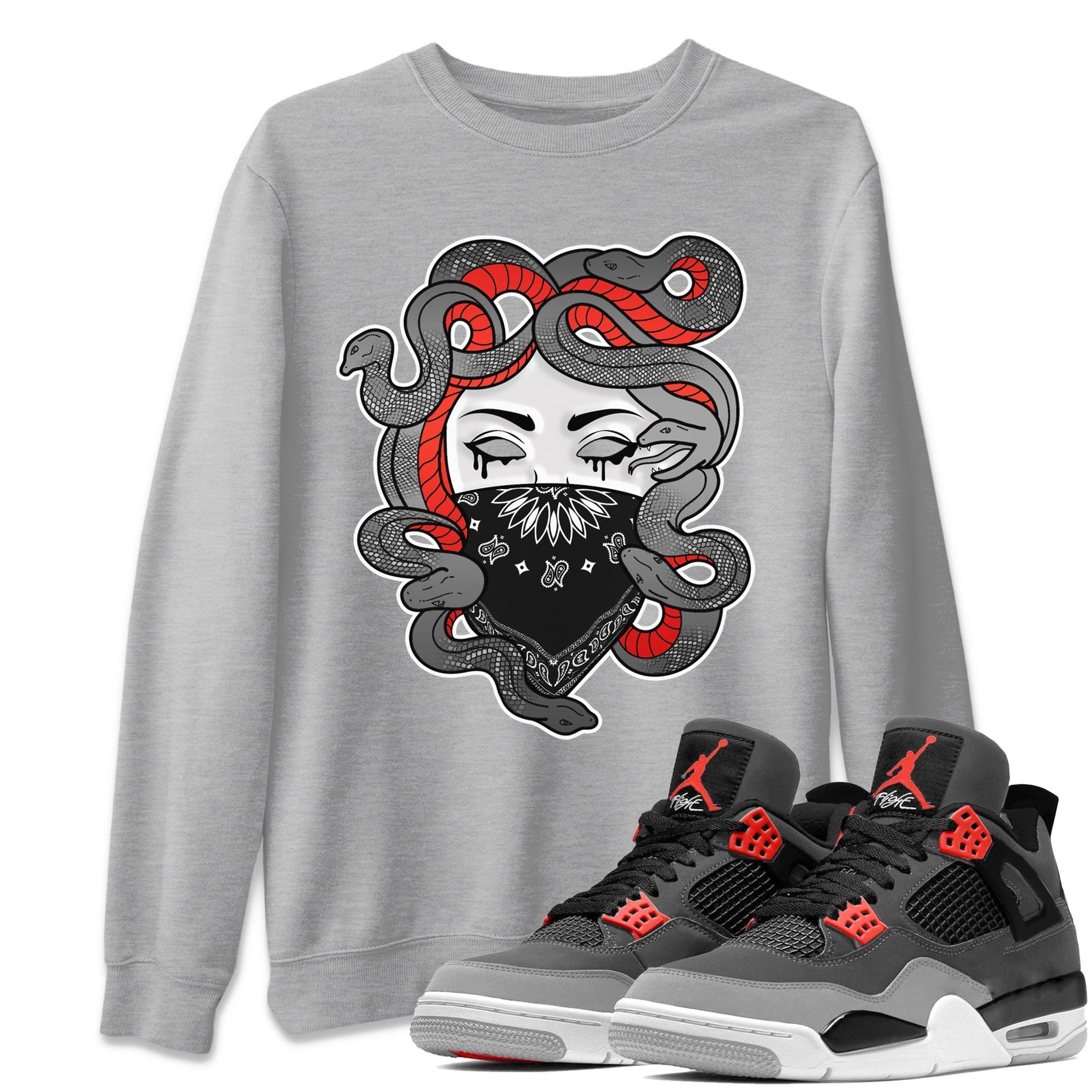 Jordan 4 Infrared Sneaker Match Tees Medusa Sneaker Tees Jordan 4 Infrared Sneaker Release Tees Unisex Shirts