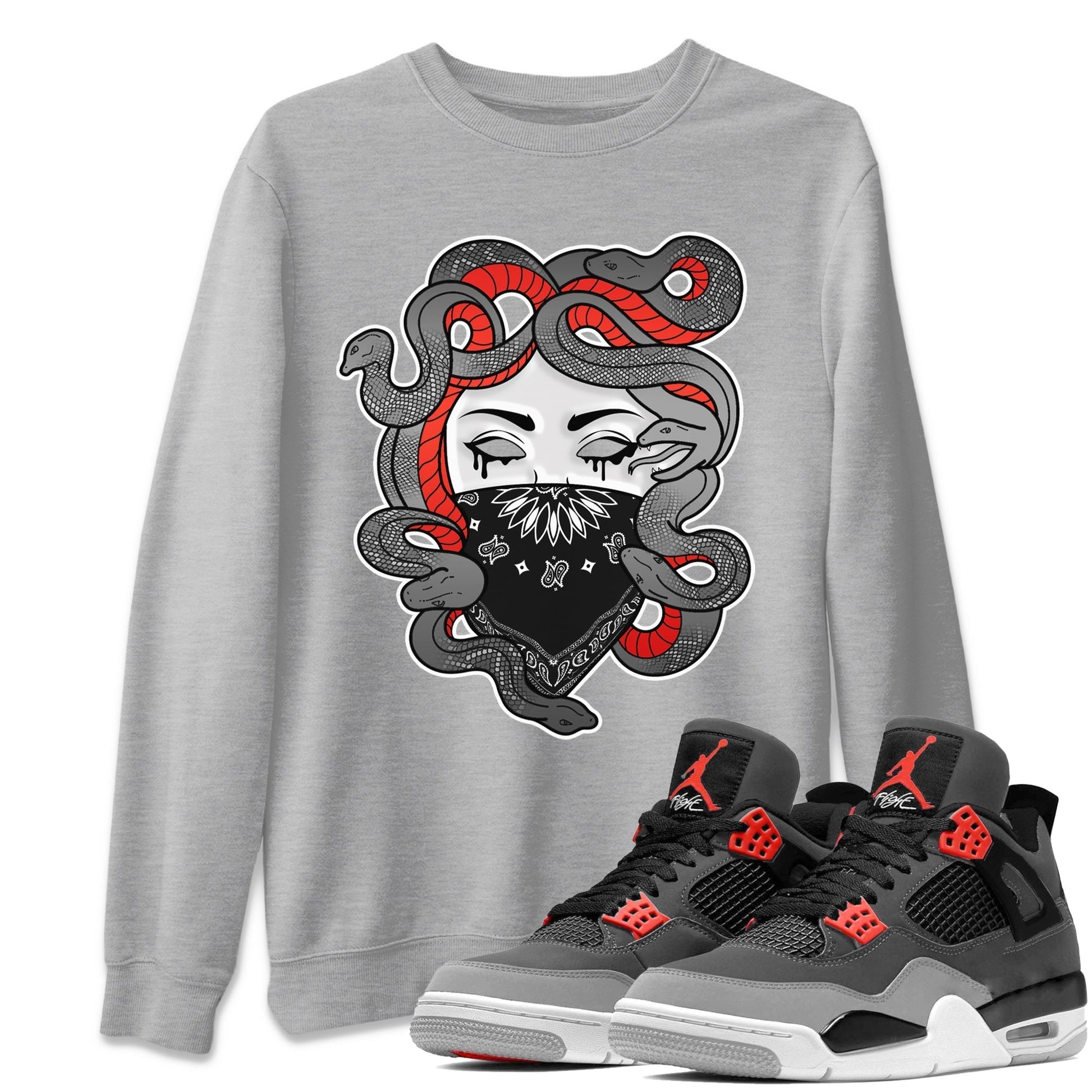 Jordan 4 Infrared Sneaker Match Tees Medusa Sneaker Tees Jordan 4 Infrared Sneaker Release Tees Unisex Shirts