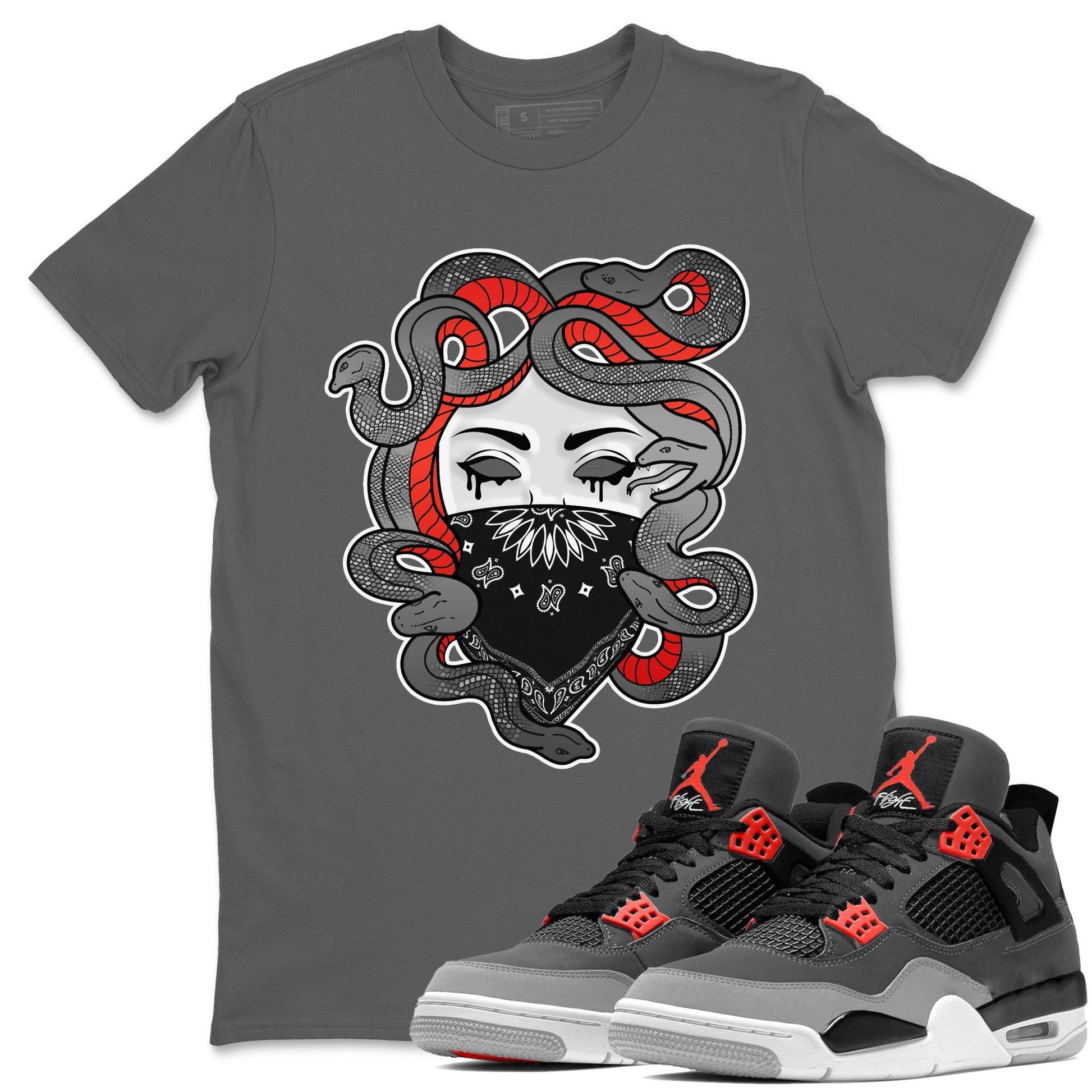 Jordan 4 Infrared Sneaker Match Tees Medusa Sneaker Tees Jordan 4 Infrared Sneaker Release Tees Unisex Shirts