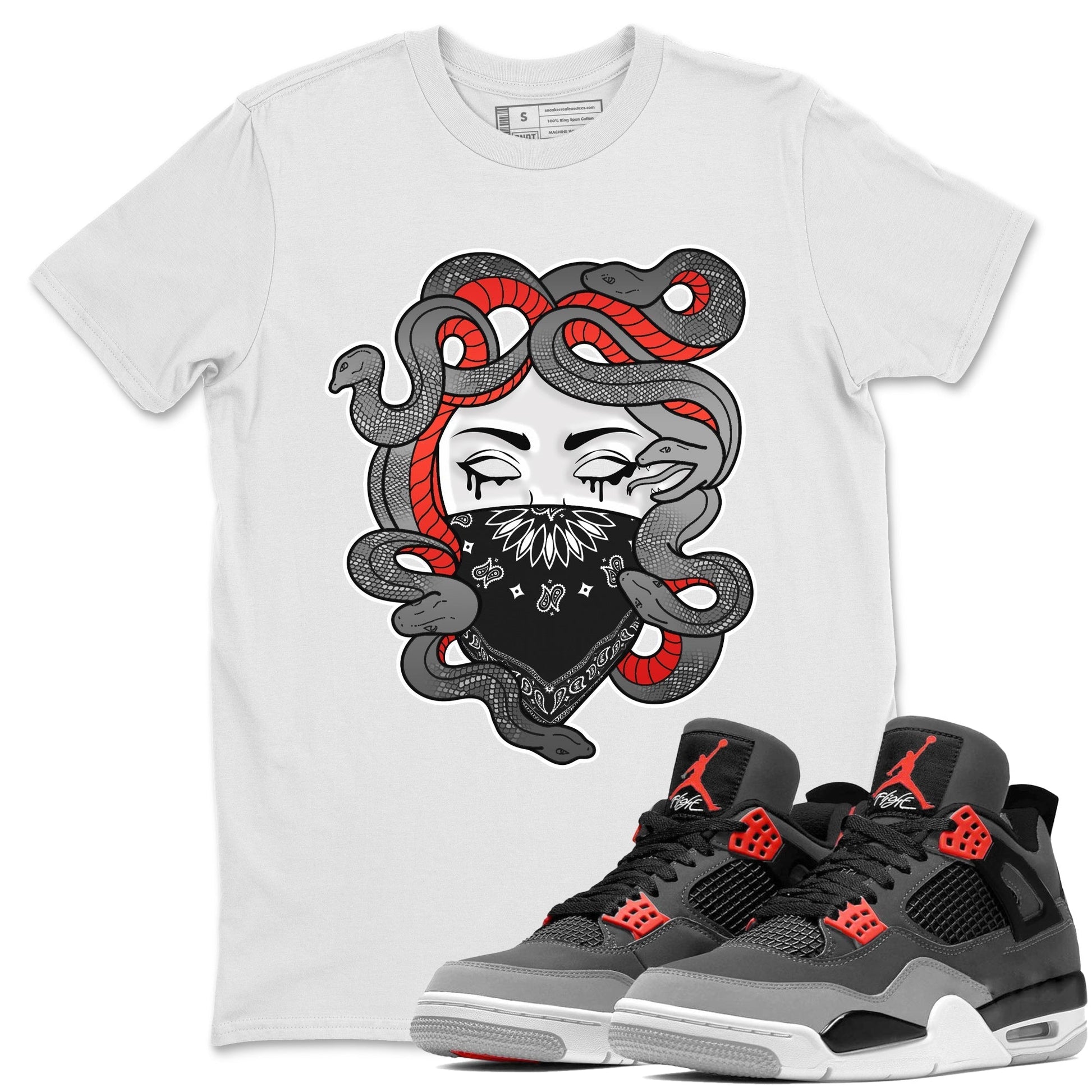 Jordan 4 Infrared Sneaker Match Tees Medusa Sneaker Tees Jordan 4 Infrared Sneaker Release Tees Unisex Shirts
