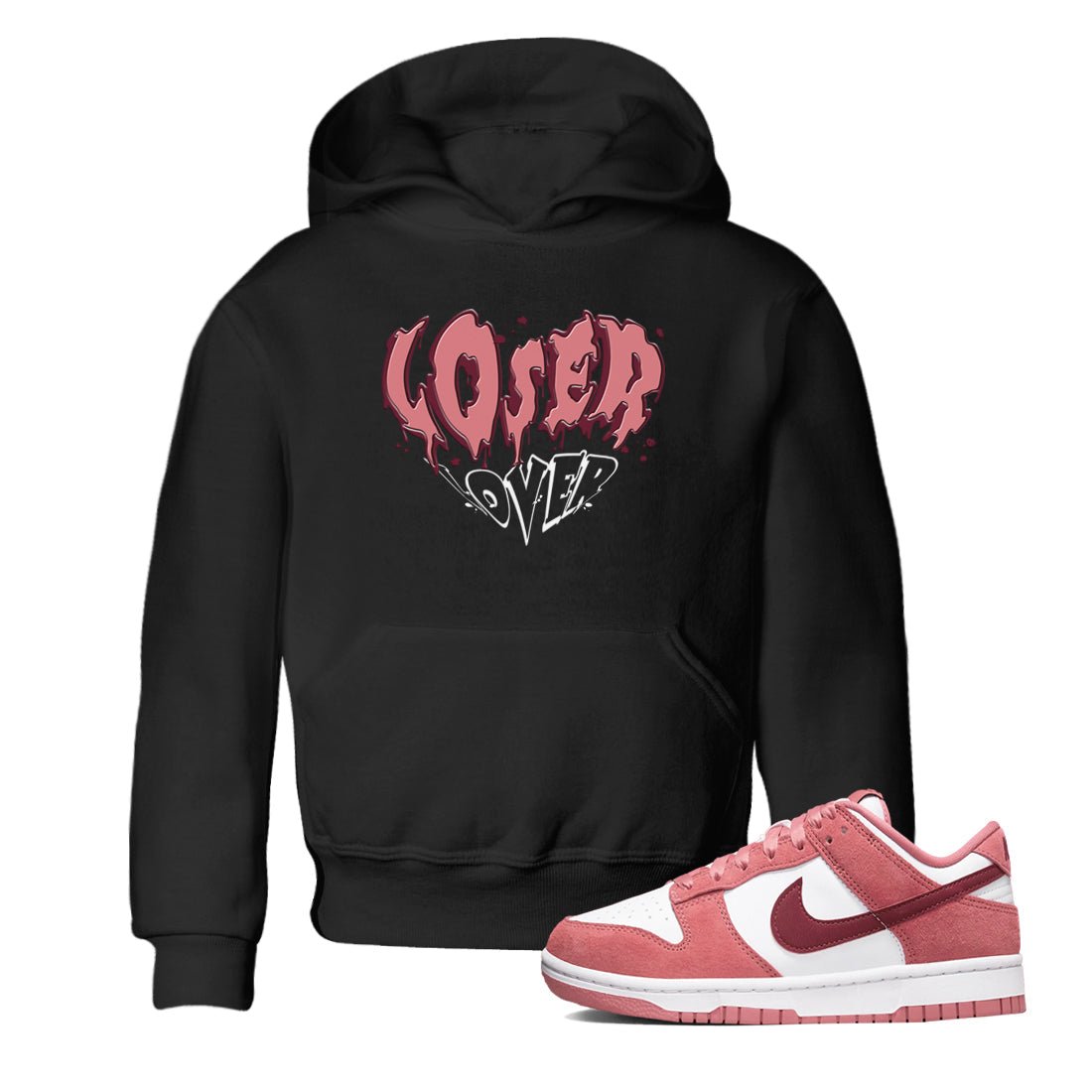 Dunk Valentine's Day shirt to match jordans Melting Loser Lover sneaker tees Dunk Low Valentines Day SNRT Sneaker release tees baby toddler Black 1 cotton Shirt