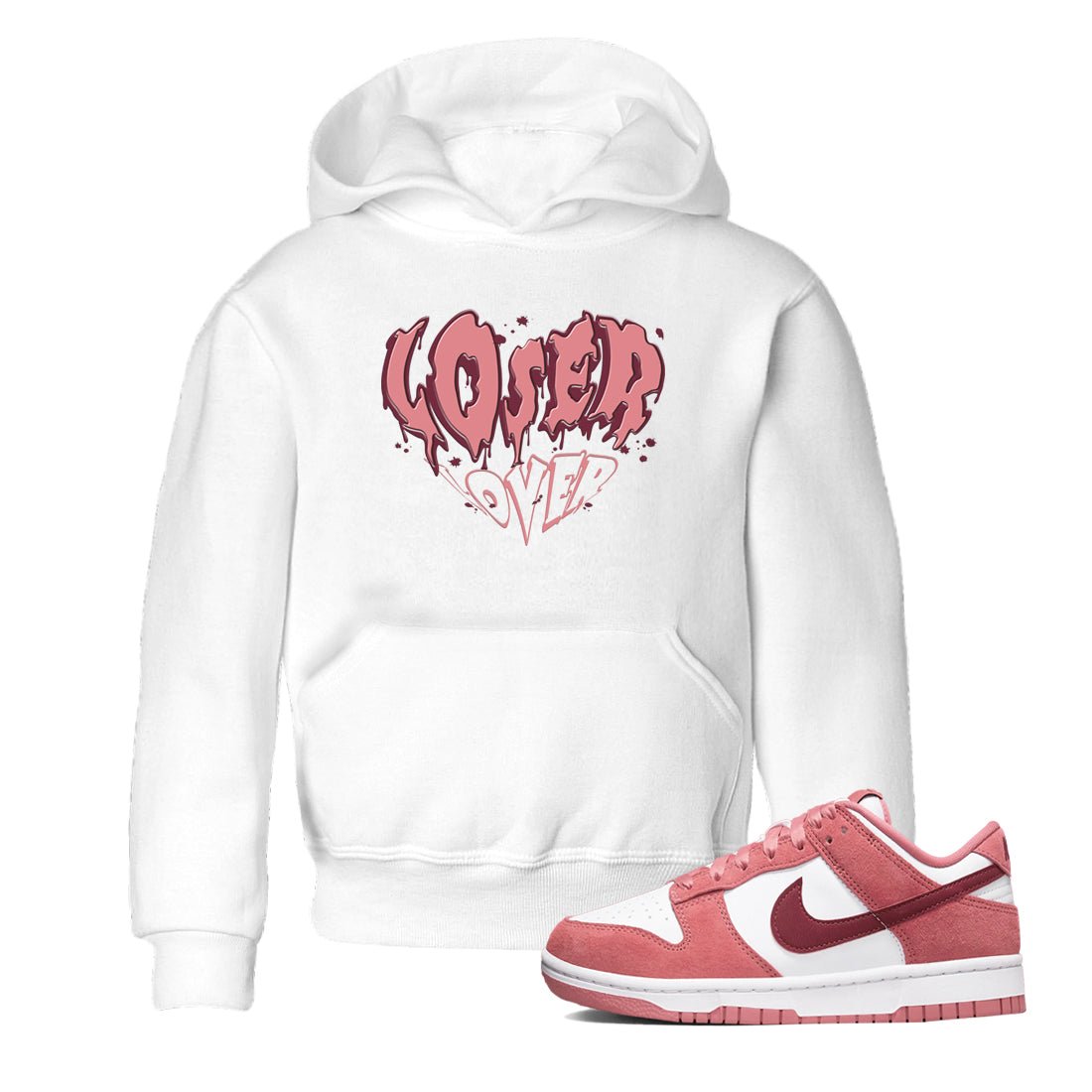 Dunk Valentine's Day shirt to match jordans Melting Loser Lover sneaker tees Dunk Low Valentines Day SNRT Sneaker release tees baby toddler White 1 cotton Shirt