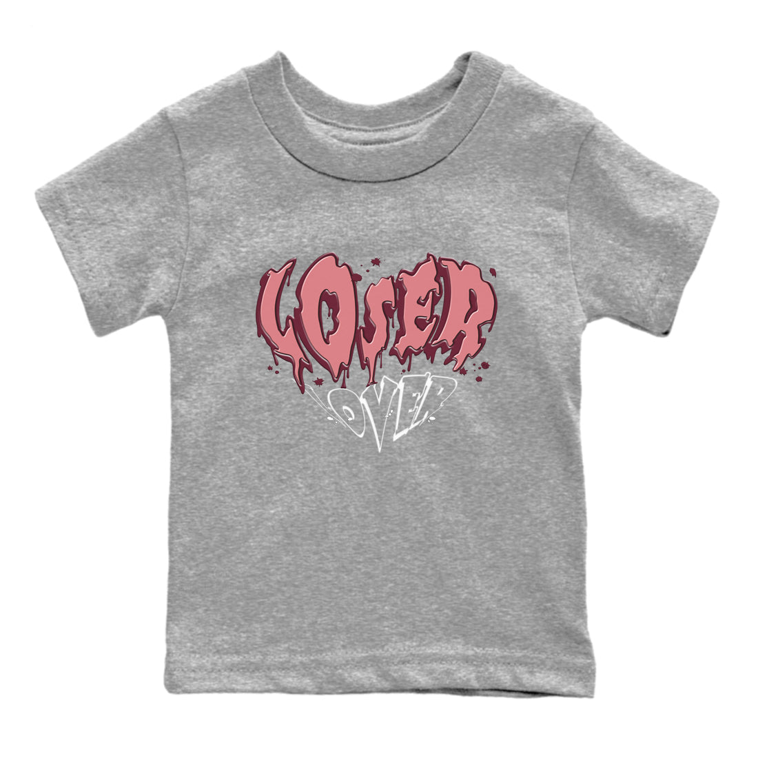 Dunk Valentine's Day shirt to match jordans Melting Loser Lover sneaker tees Dunk Low Valentines Day SNRT Sneaker release tees baby toddler Heather Grey 2 cotton Shirt