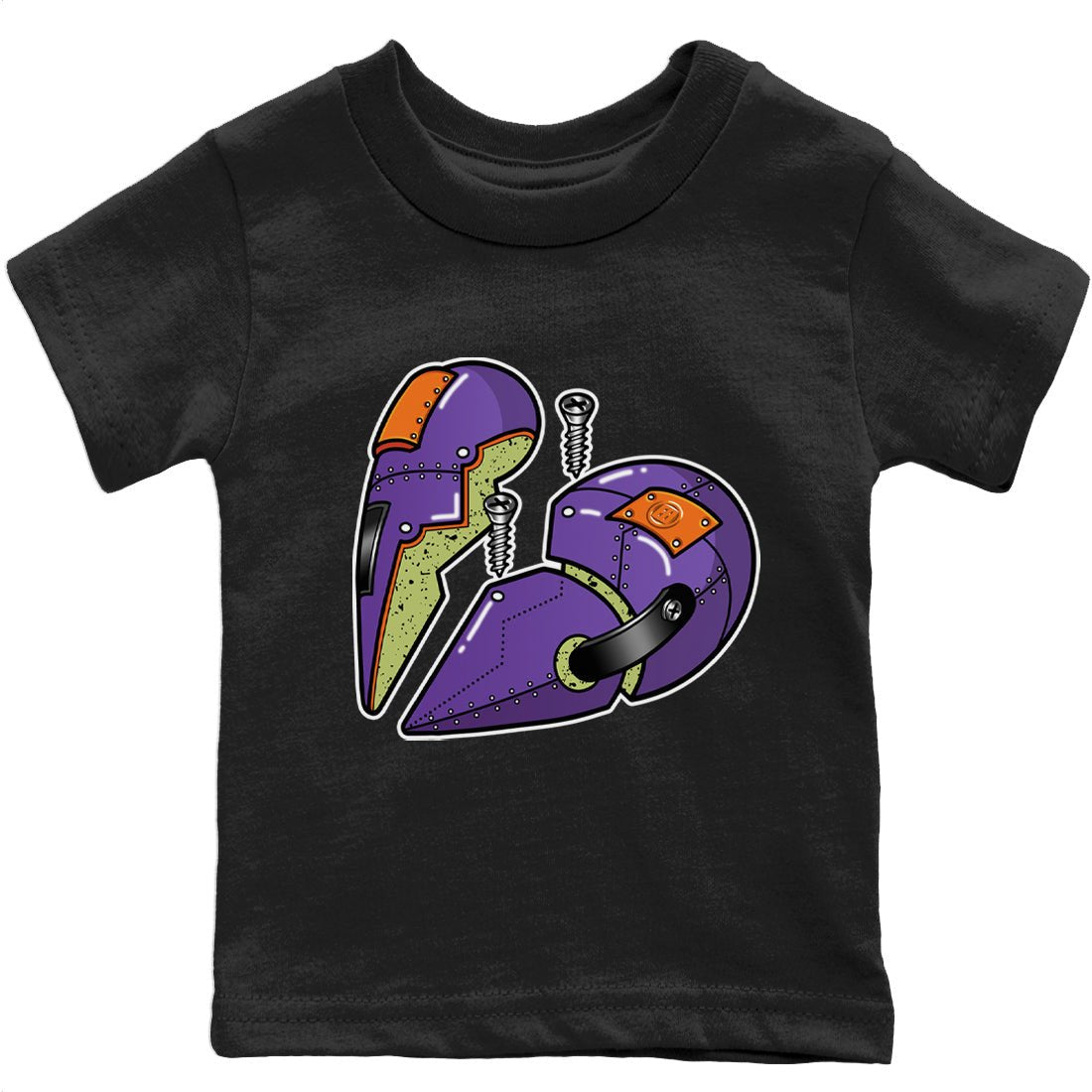 Jordan 4 Canyon Purple Sneaker Match Tees Metal Heart Sneaker Tees Jordan 4 Canyon Purple Sneaker Release Tees Kids Shirts