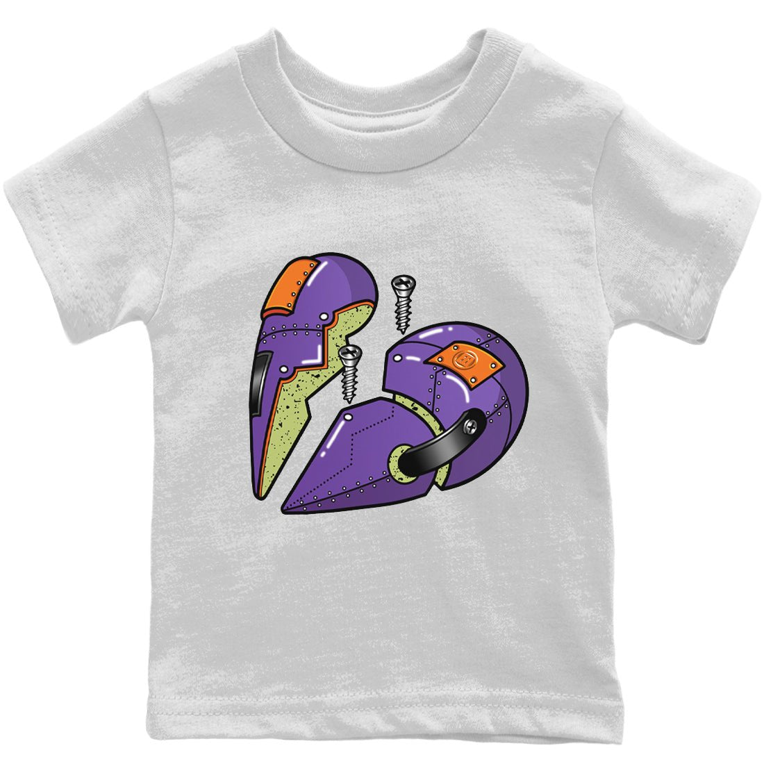 Jordan 4 Canyon Purple Sneaker Match Tees Metal Heart Sneaker Tees Jordan 4 Canyon Purple Sneaker Release Tees Kids Shirts
