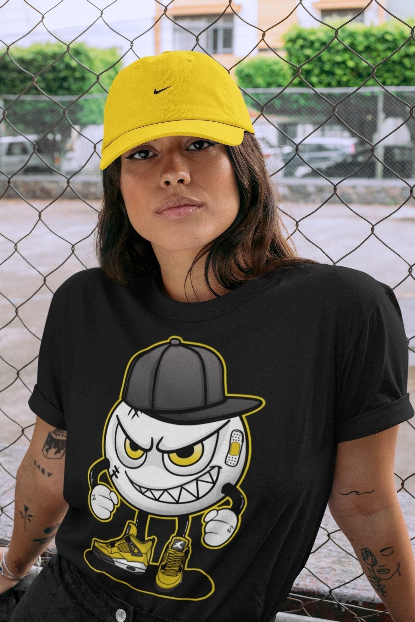 Jordan 4 Lightning Sneaker Match Tees Mischief Emoji Sneaker Tees Jordan 4 Lightning Sneaker Release Tees Unisex Shirts